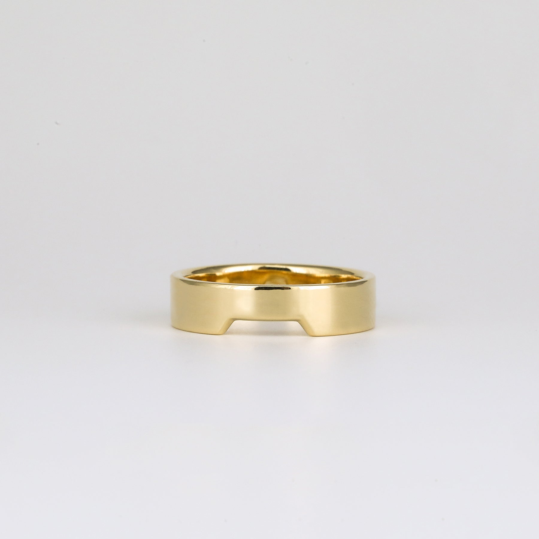 Plain Wide Flat Contour Wedding Band