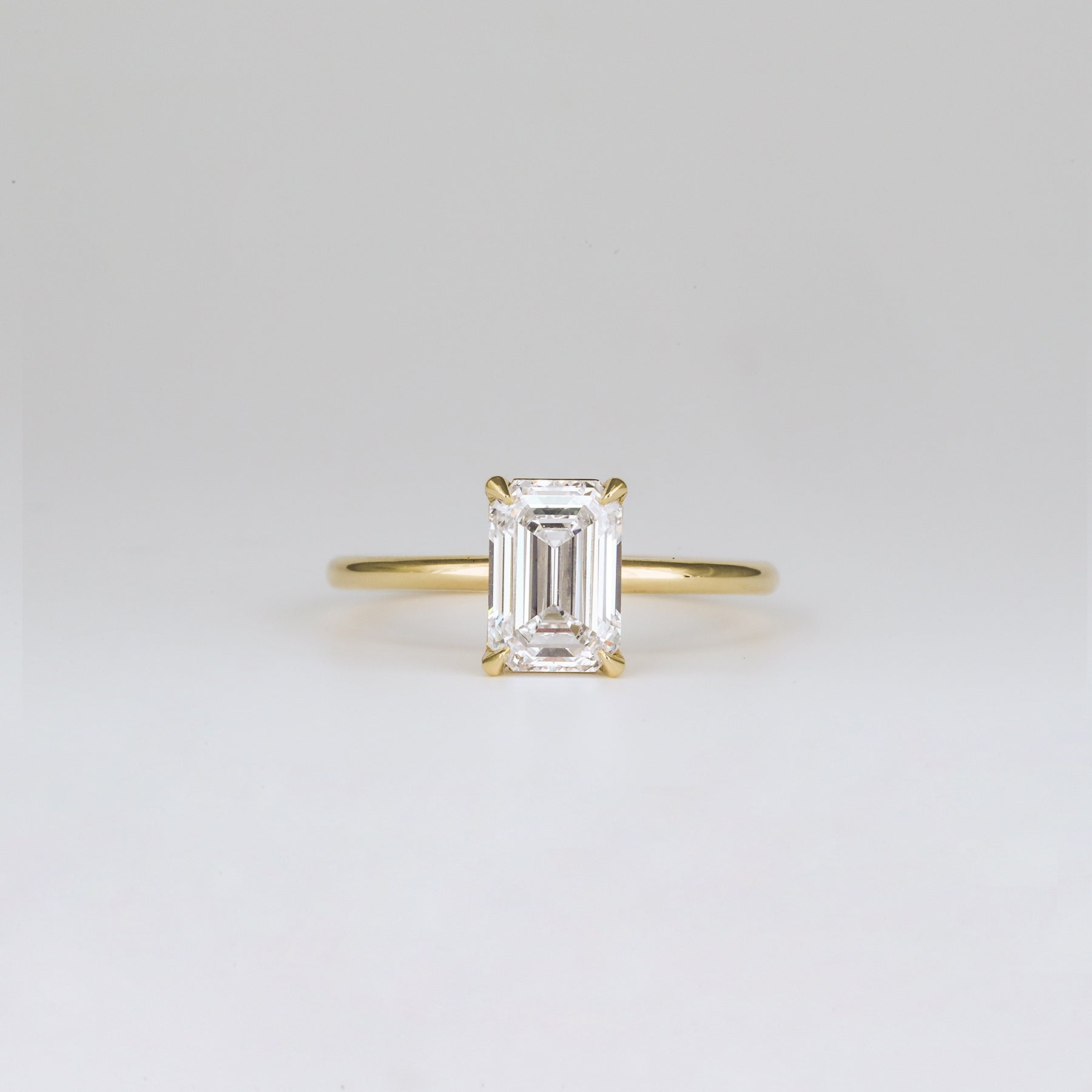 1.57 - 3.50 CT Emerald  Lab Grown Diamond Solitaire Engagement ring