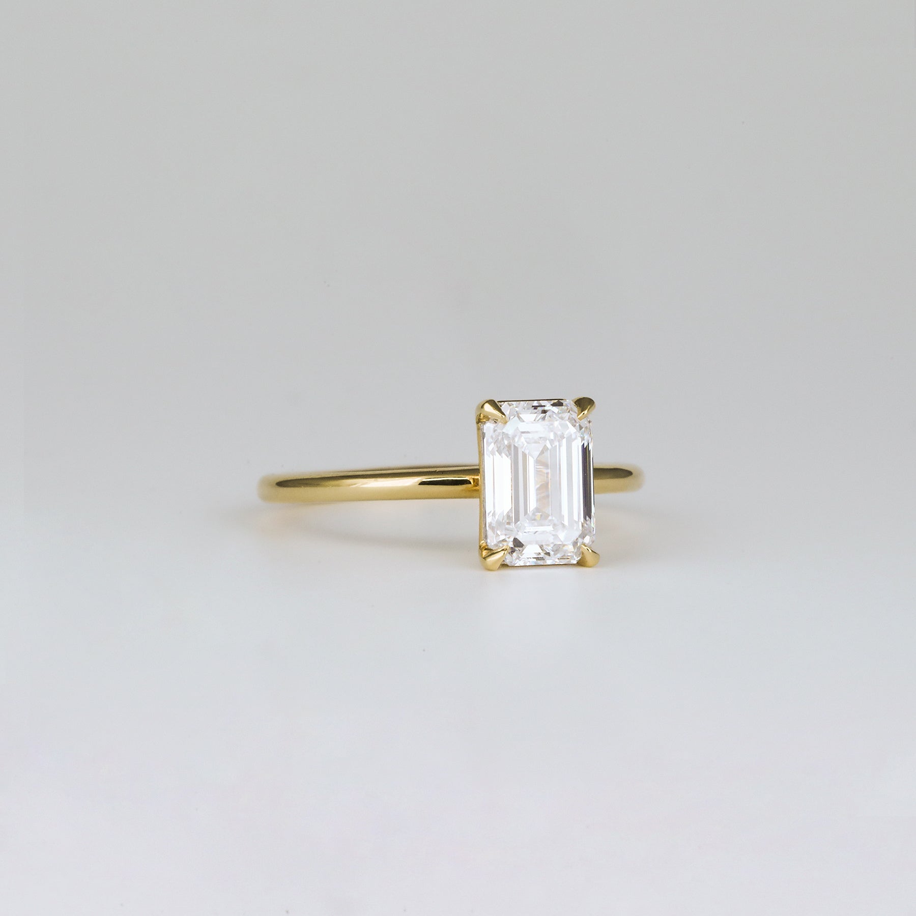 1.57 - 3.50 CT Emerald  Lab Grown Diamond Solitaire Engagement ring