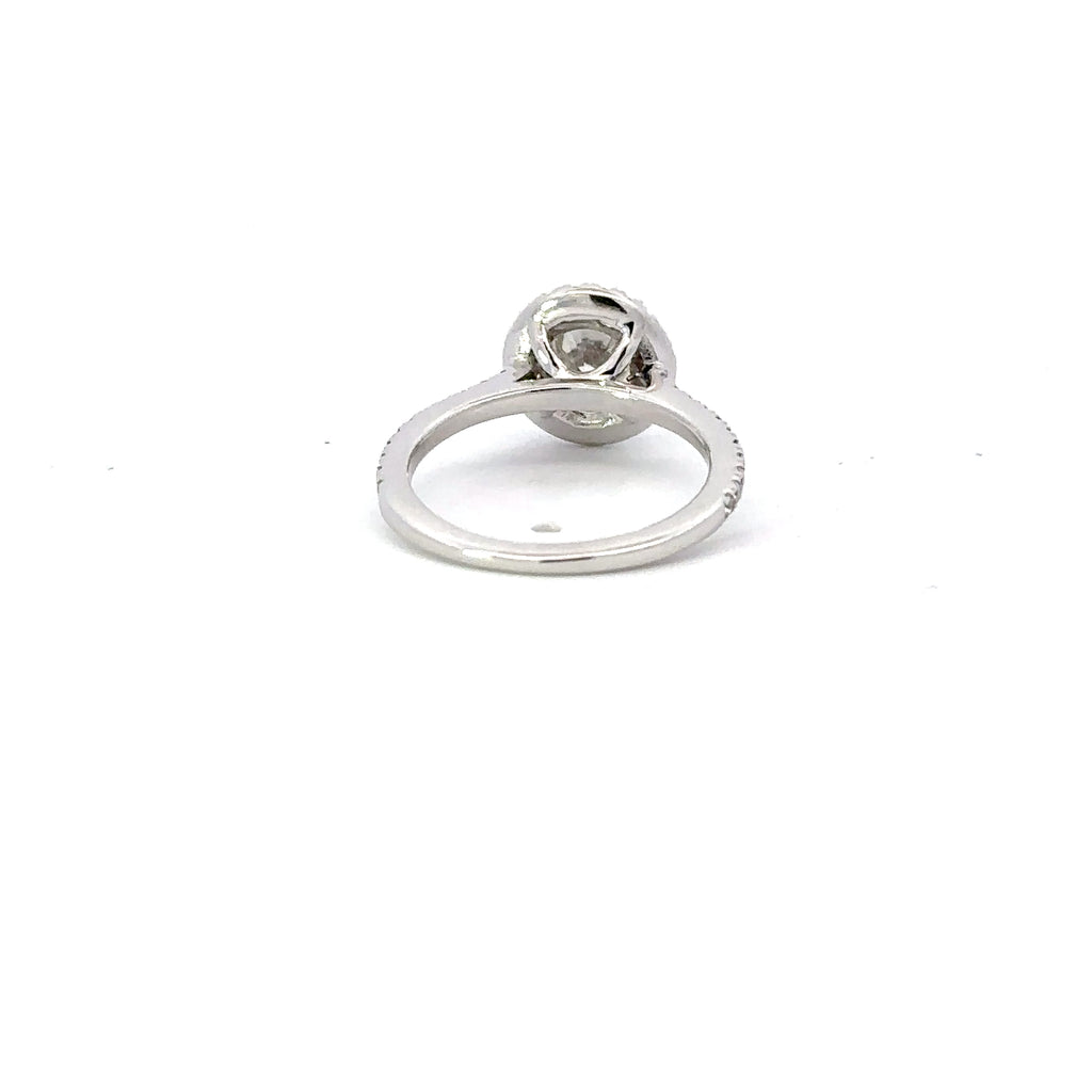 1.0 CT Round F/SI1 CVD Diamond Halo Pave Setting Engagement Ring - Camila Brown