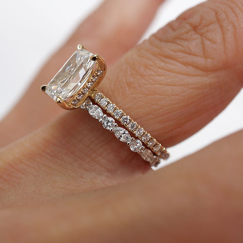 0.43 TCW Round & Marquise CVD Diamond Alternative Wedding Band - Camila Brown
