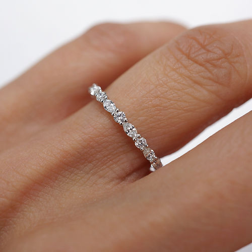 0.43 TCW Round & Marquise CVD Diamond Alternative Wedding Band - Camila Brown