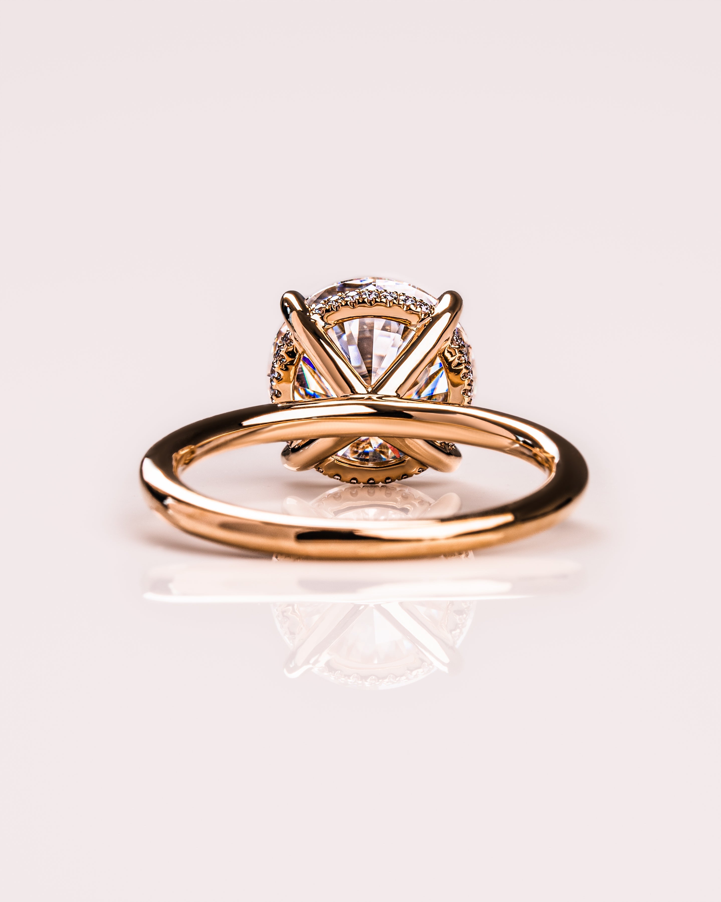 1.08 - 3.08 CT Round F/VS1 CVD Diamond Hidden Halo Engagement Ring - Camila Brown