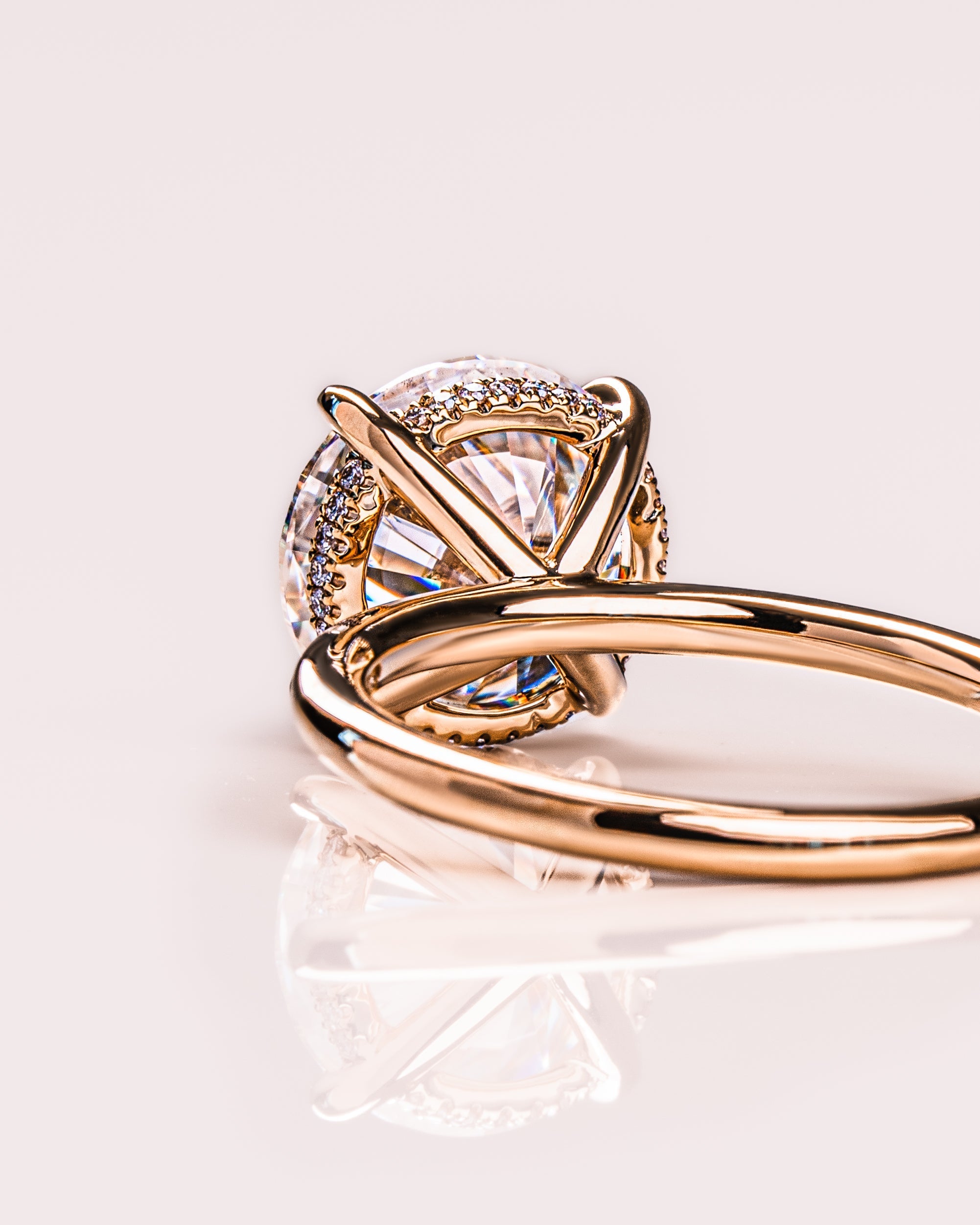 1.08 - 3.08 CT Round F/VS1 CVD Diamond Hidden Halo Engagement Ring - Camila Brown