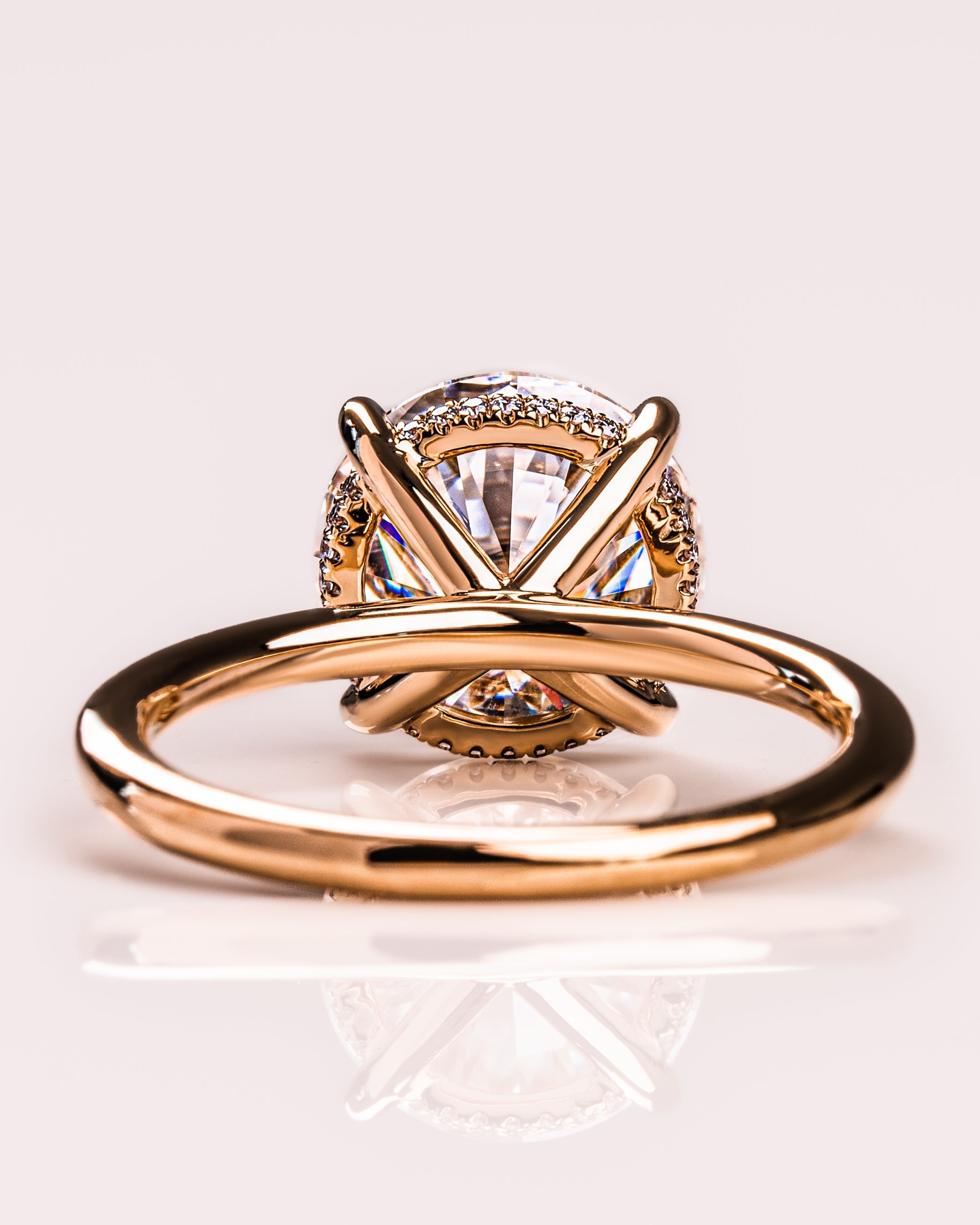 1.08 - 3.08 CT Round F/VS1 CVD Diamond Hidden Halo Engagement Ring - Camila Brown