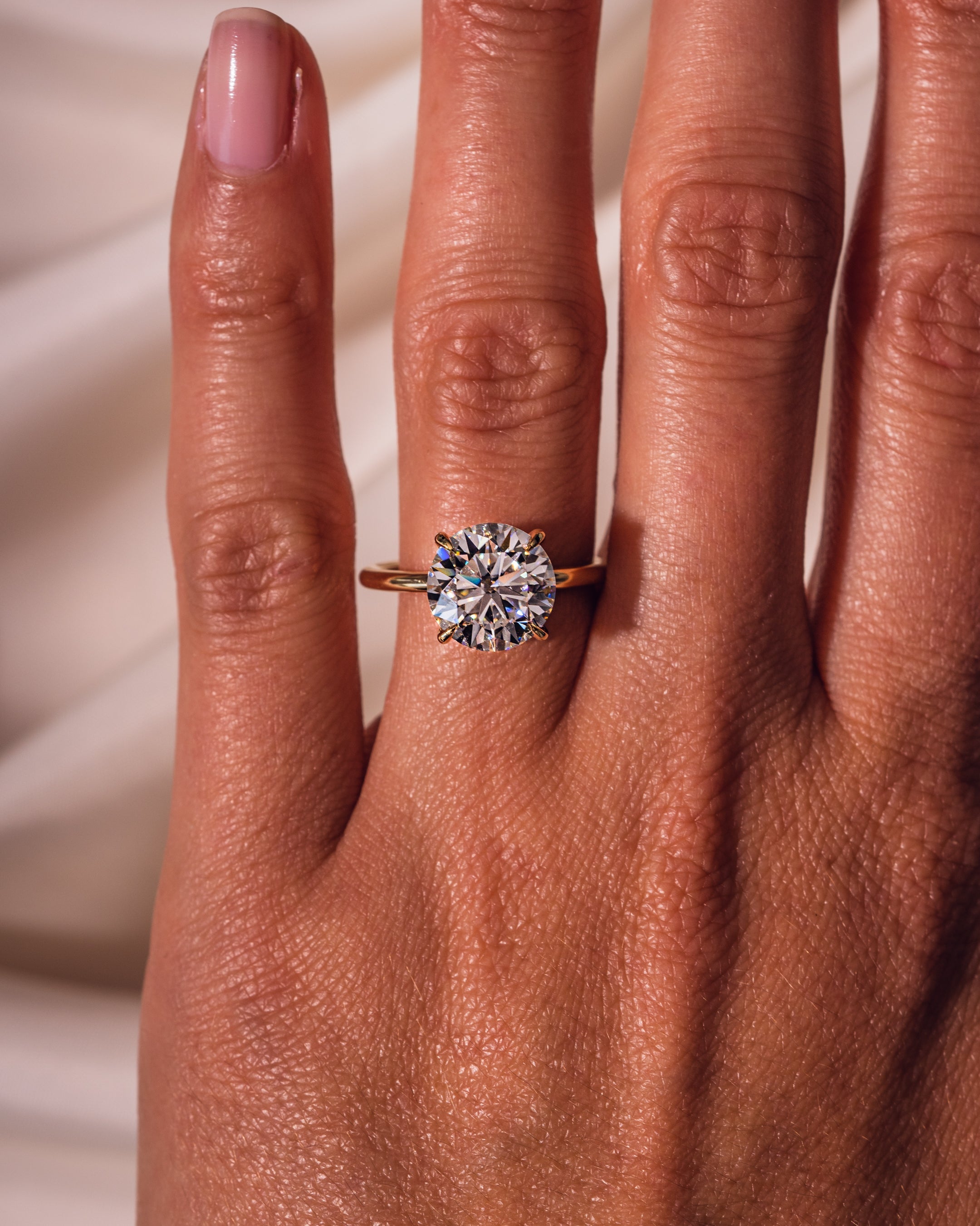 1.08 - 3.08 CT Round F/VS1 CVD Diamond Hidden Halo Engagement Ring - Camila Brown