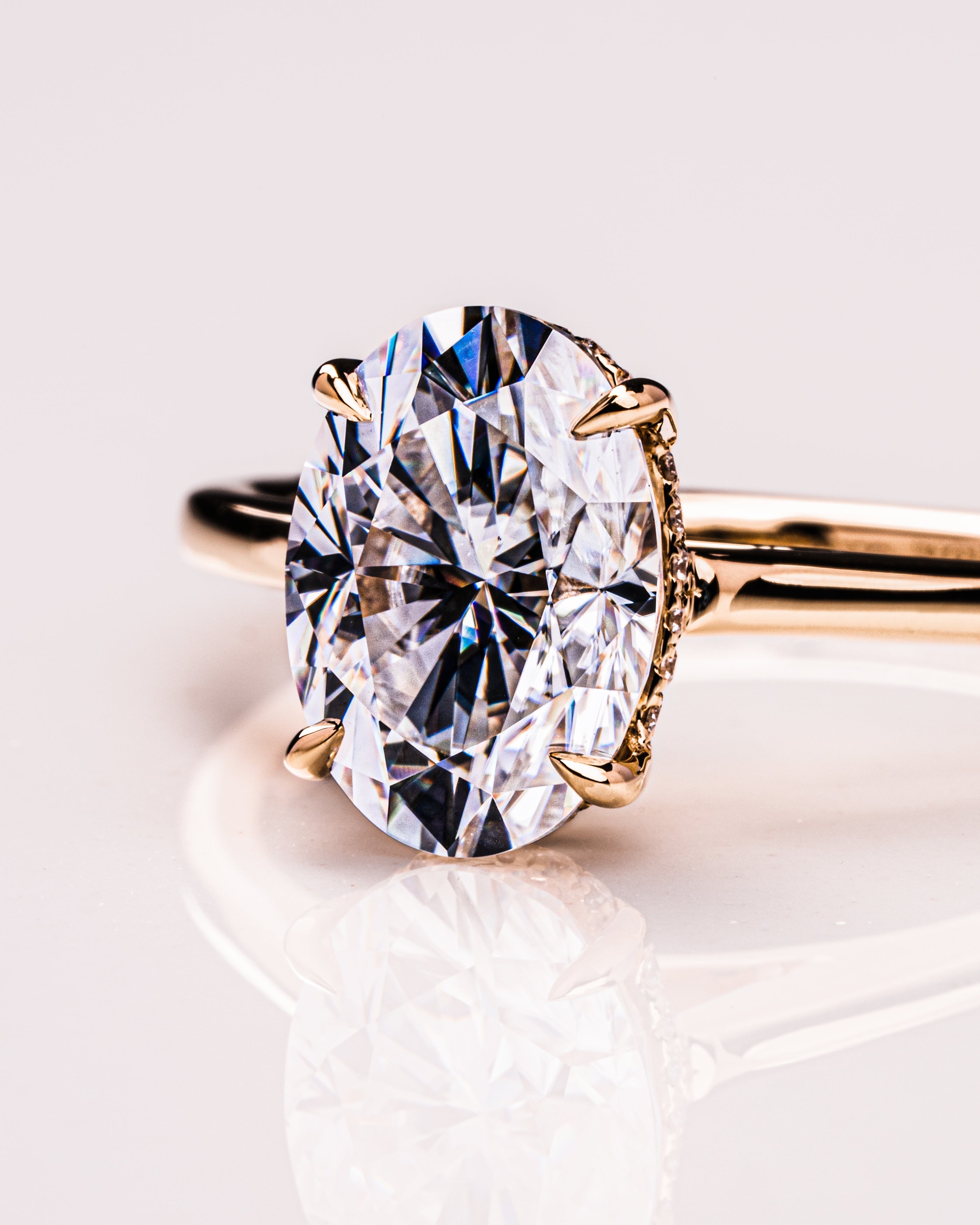 1.72-3.72 CT Oval F/VS1 CVD Diamond Hidden Halo Engagement Ring - Camila Brown