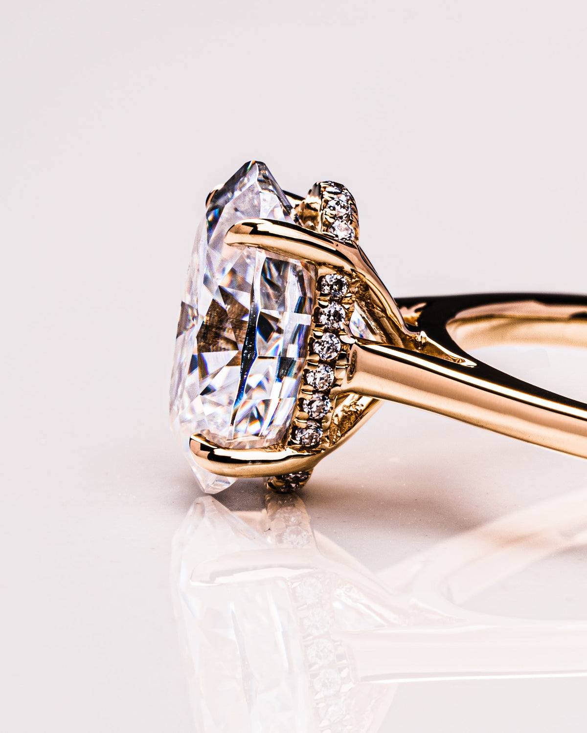 1.72-3.72 CT Oval F/VS1 CVD Diamond Hidden Halo Engagement Ring - Camila Brown