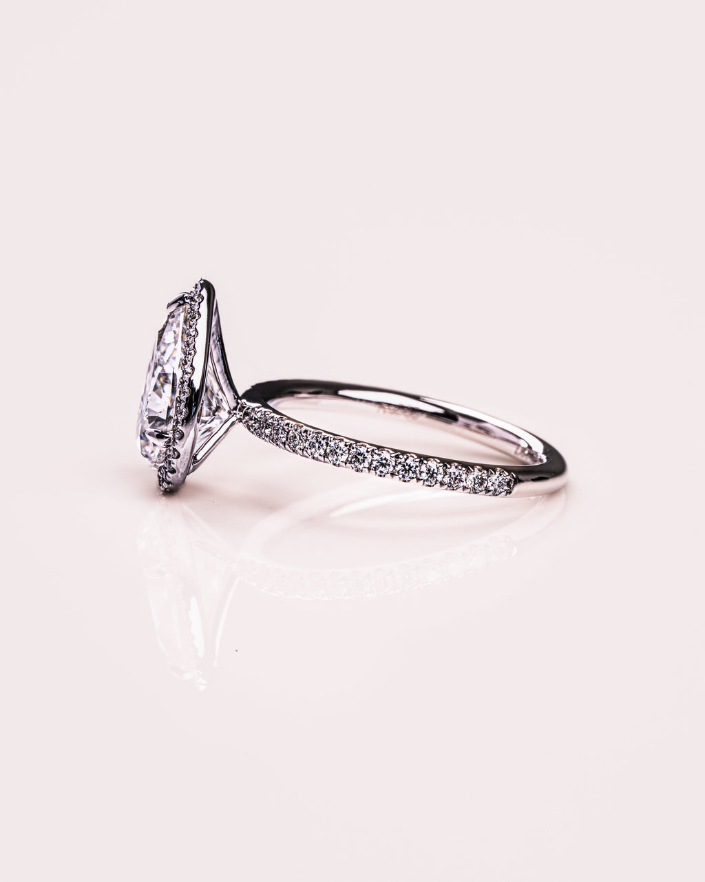 1.93 CT Pear F/VS2 CVD Diamnd Halo Pave Setting Engagement Ring - Camila Brown