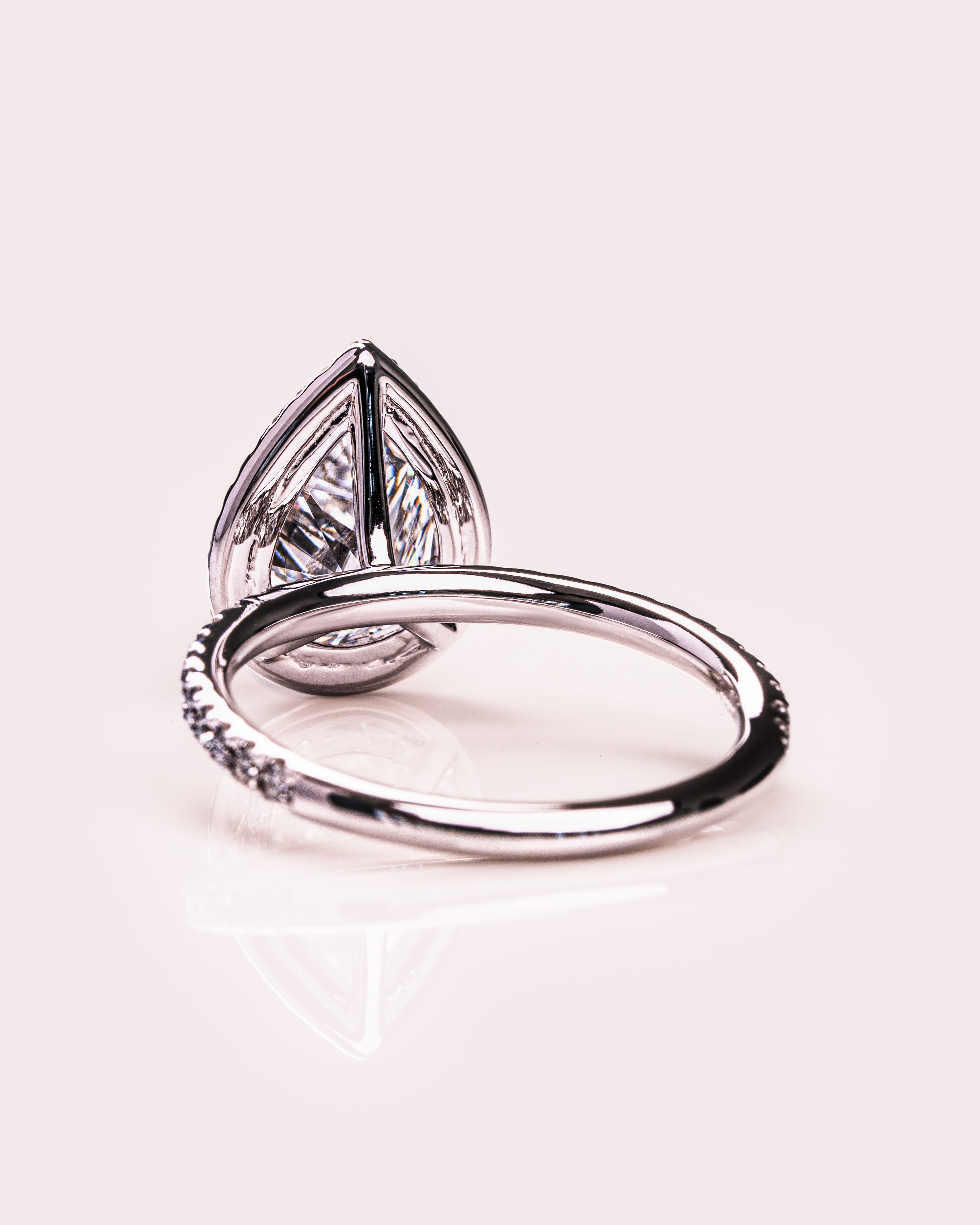 1.93 CT Pear F/VS2 CVD Diamnd Halo Pave Setting Engagement Ring - Camila Brown