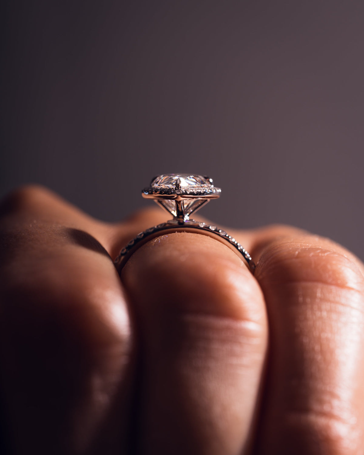 1.93 CT Pear F/VS2 CVD Diamnd Halo Pave Setting Engagement Ring - Camila Brown
