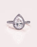 1.93 CT Pear F/VS2 CVD Diamnd Halo Pave Setting Engagement Ring - Camila Brown