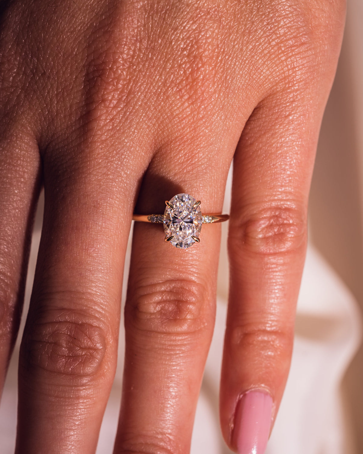 1.72-3.72 CT Oval E/VS1 CVD Diamond Hidden Halo Engagement Ring - Camila Brown