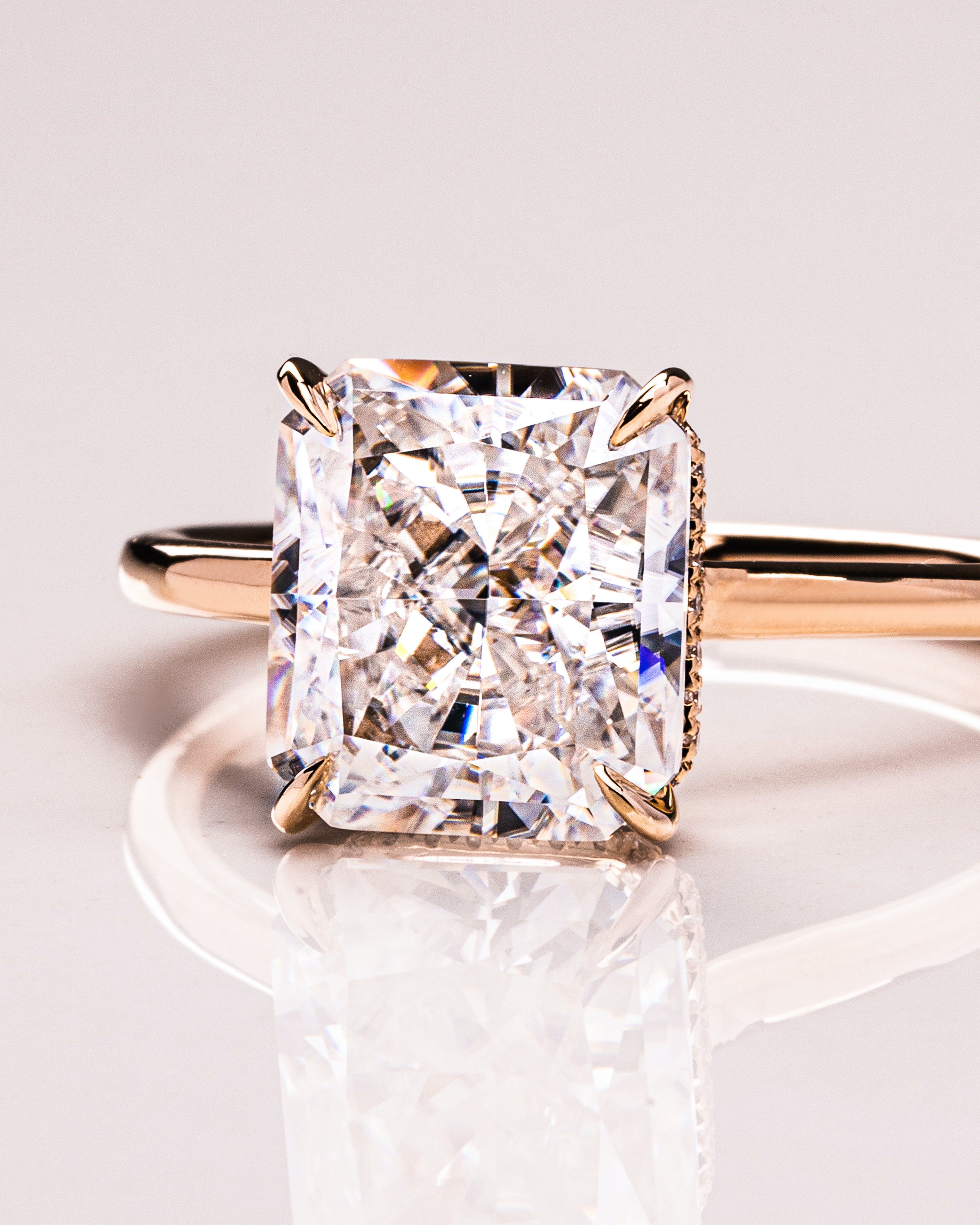 1.51 - 3.51 CT Radiant E/VS1 CVD Diamond Hidden Halo Engagement Ring - Camila Brown