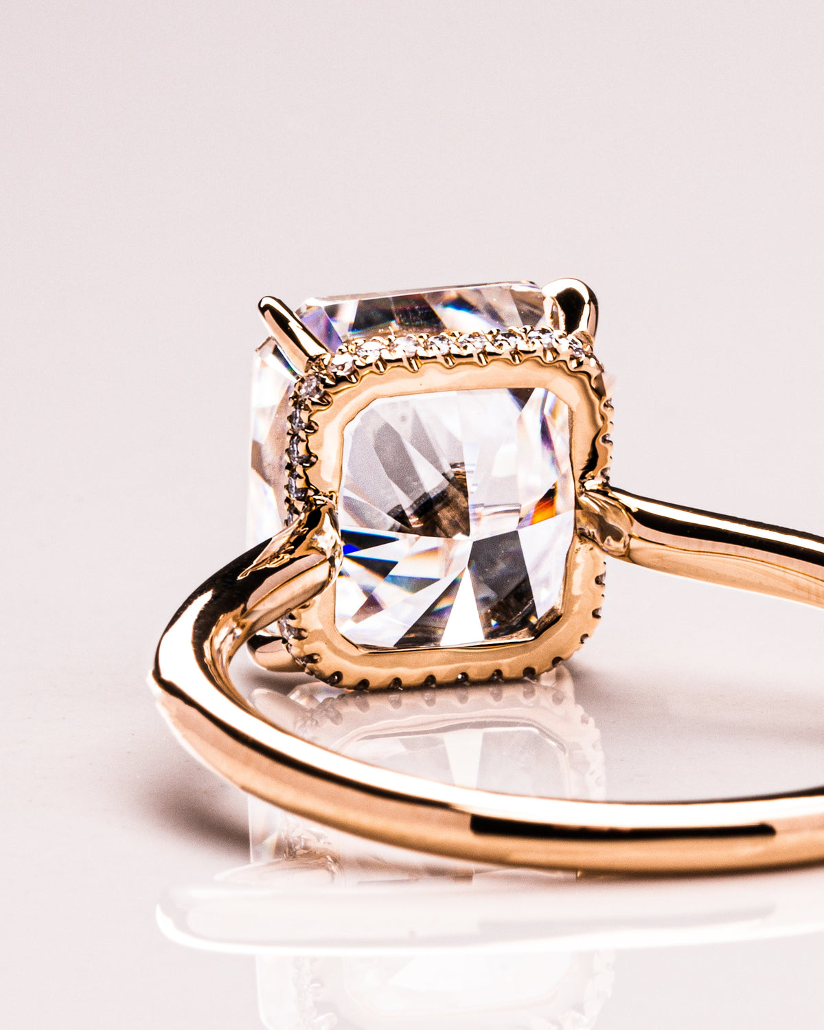 1.51 - 3.51 CT Radiant E/VS1 CVD Diamond Hidden Halo Engagement Ring - Camila Brown