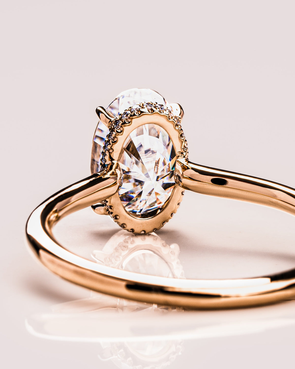 1.74 - 3.74 CT Oval F/VS1 CVD Diamond Hidden Halo Engagement Ring - Camila Brown
