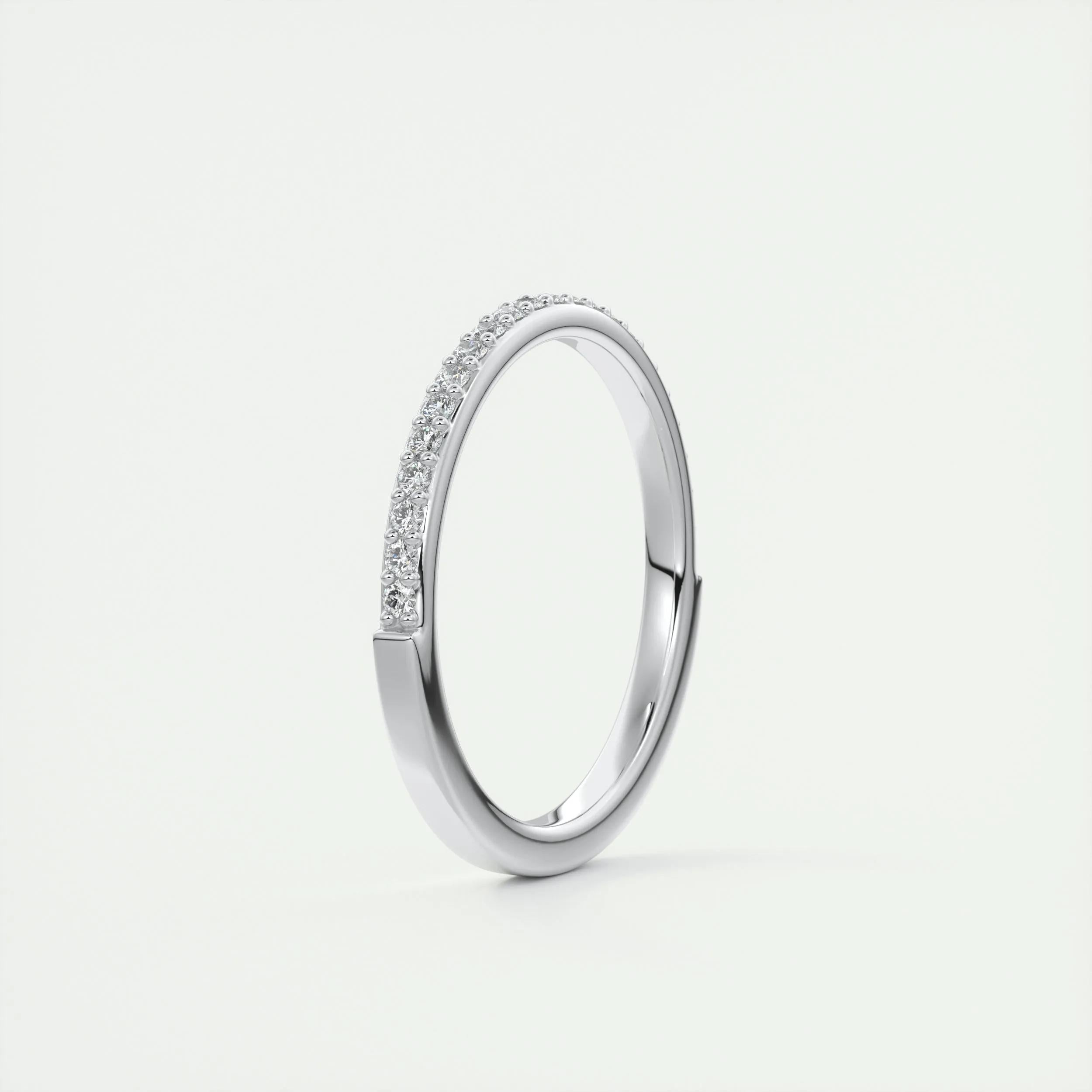 0.18 TCW Round CVD Diamond Half Eternity Wedding Band - Camila Brown