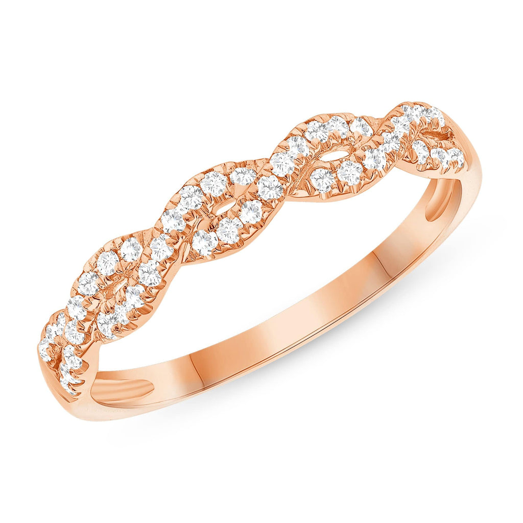 0.22 TCW Round CVD Diamond Twisted Wedding Band - Camila Brown
