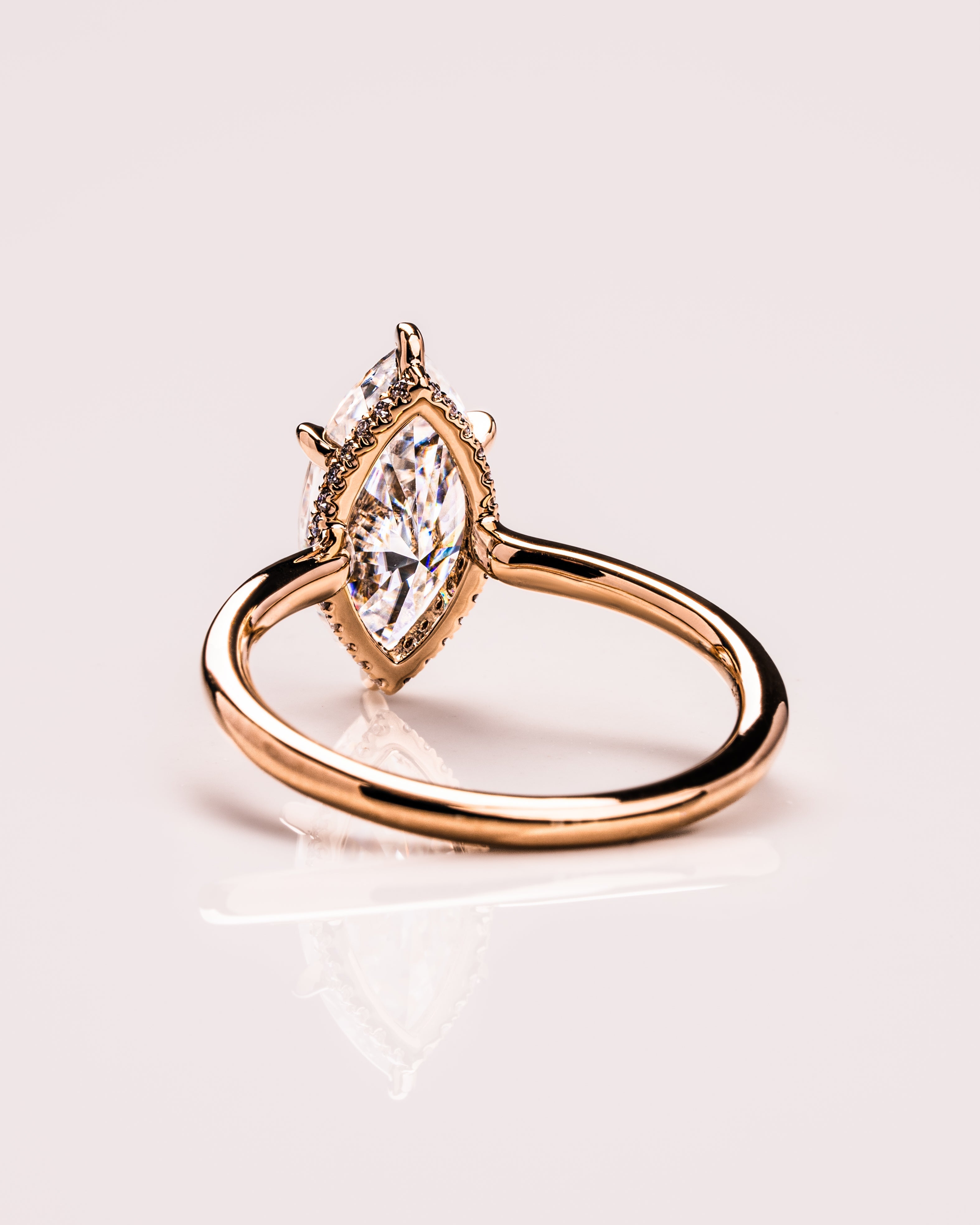 0.90 CT Marquise F/VS1 CVD Diamond Hidden Halo Engagement Ring - Camila Brown