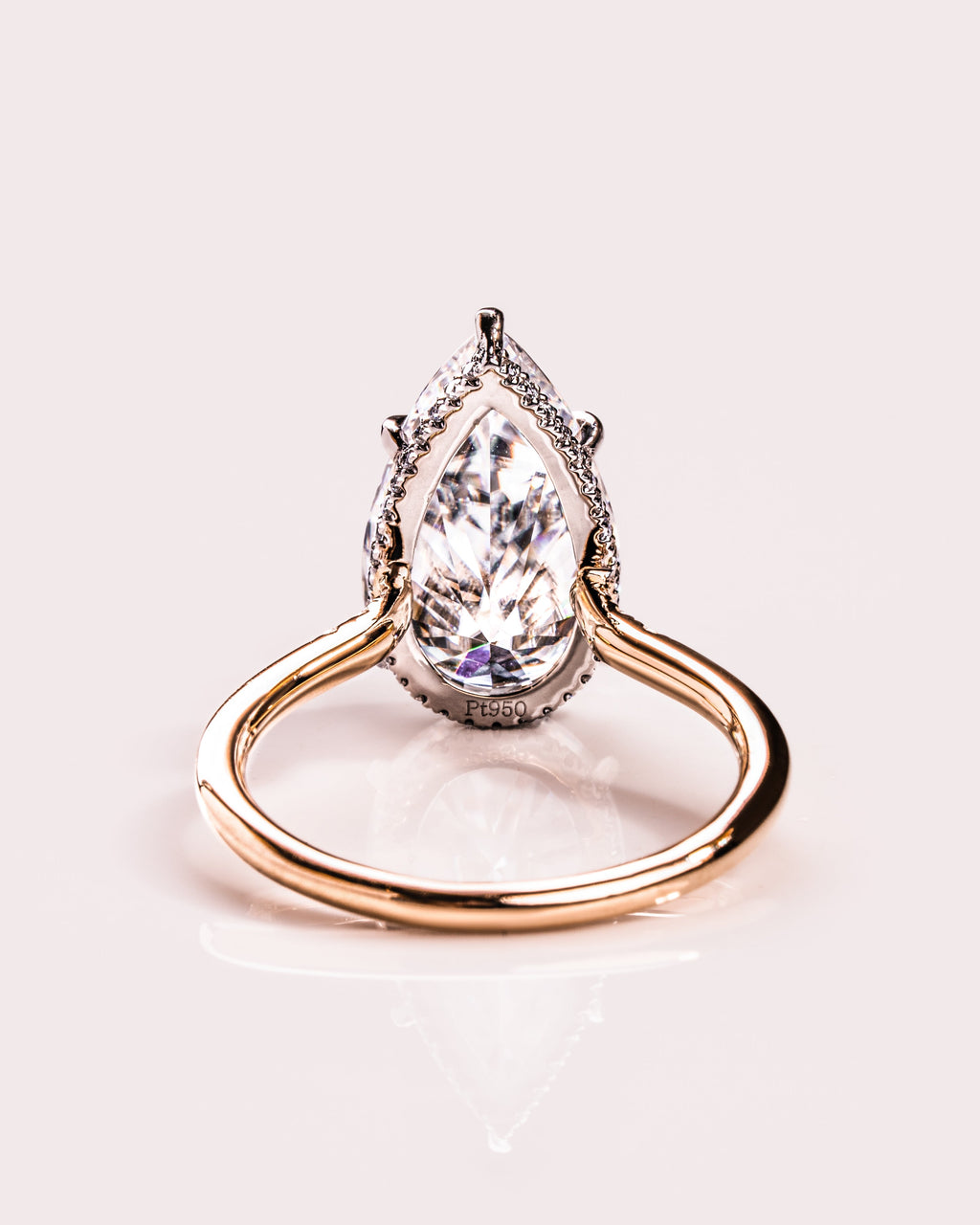 1.09 - 3.09 CT Pear E/VS2 CVD Diamond Hidden Halo Engagement Ring - Camila Brown
