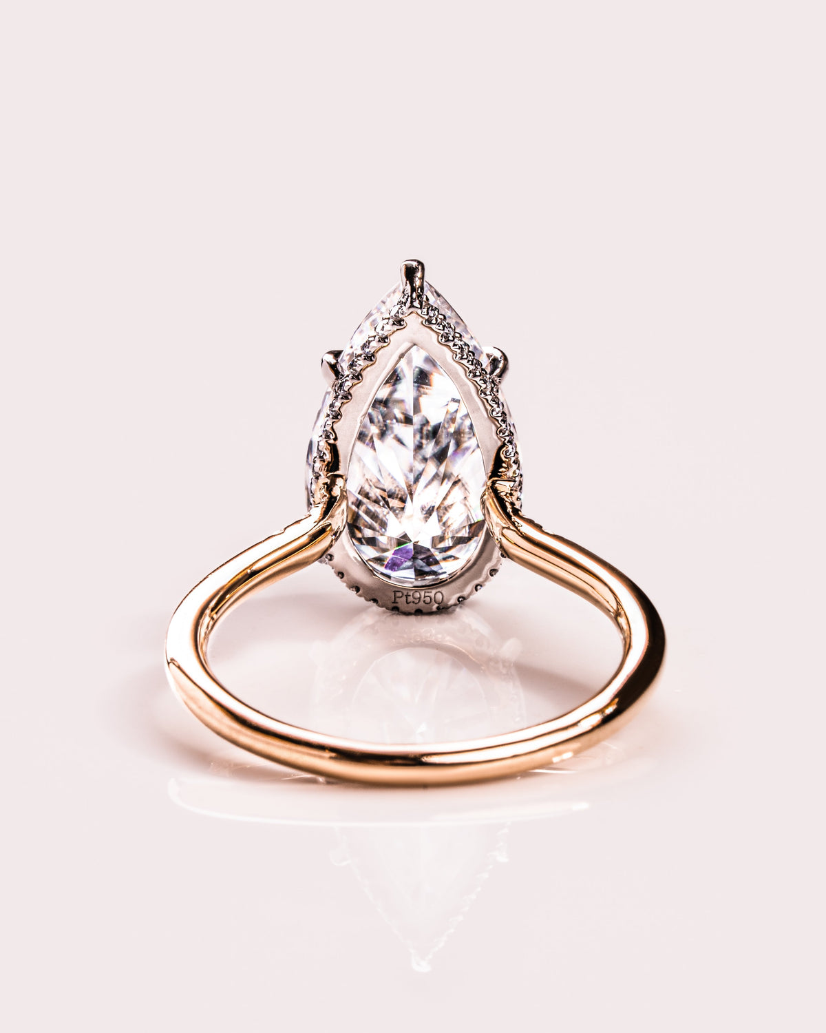 1.09 - 3.09 CT Pear E/VS2 CVD Diamond Hidden Halo Engagement Ring - Camila Brown