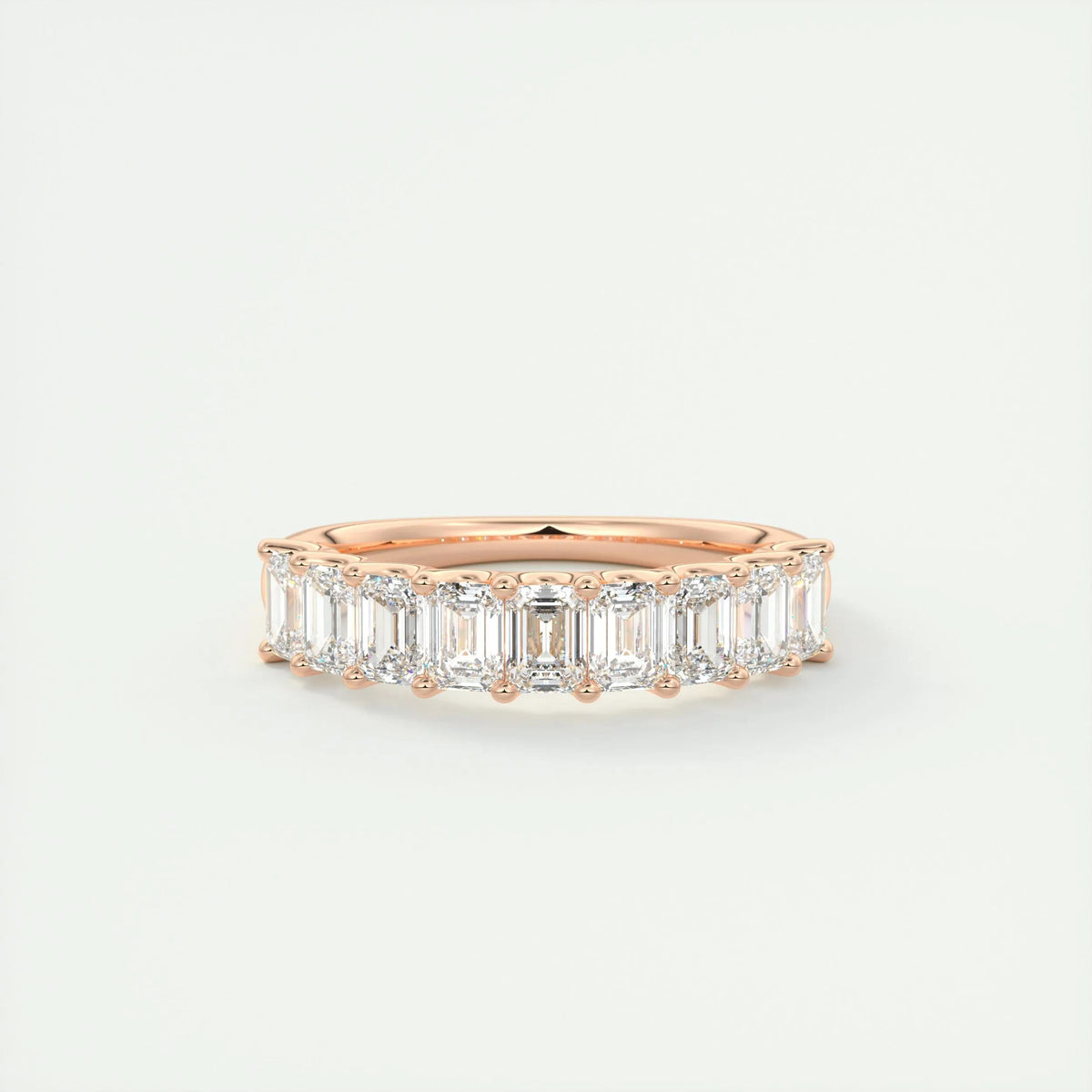 1.80 TCW Emerald CVD Diamond Half Eternity Wedding Band - Camila Brown