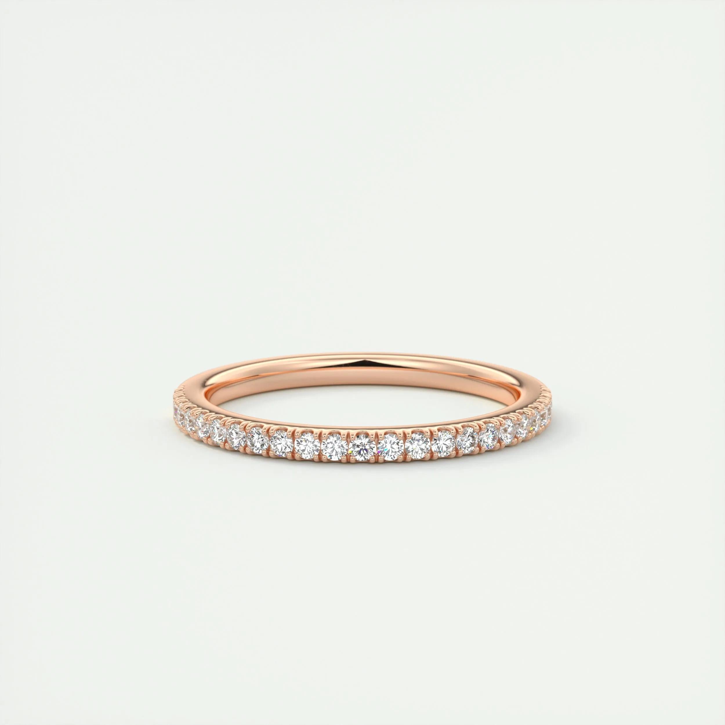 0.18 TCW Round CVD Diamond Half Eternity Wedding Band - Camila Brown