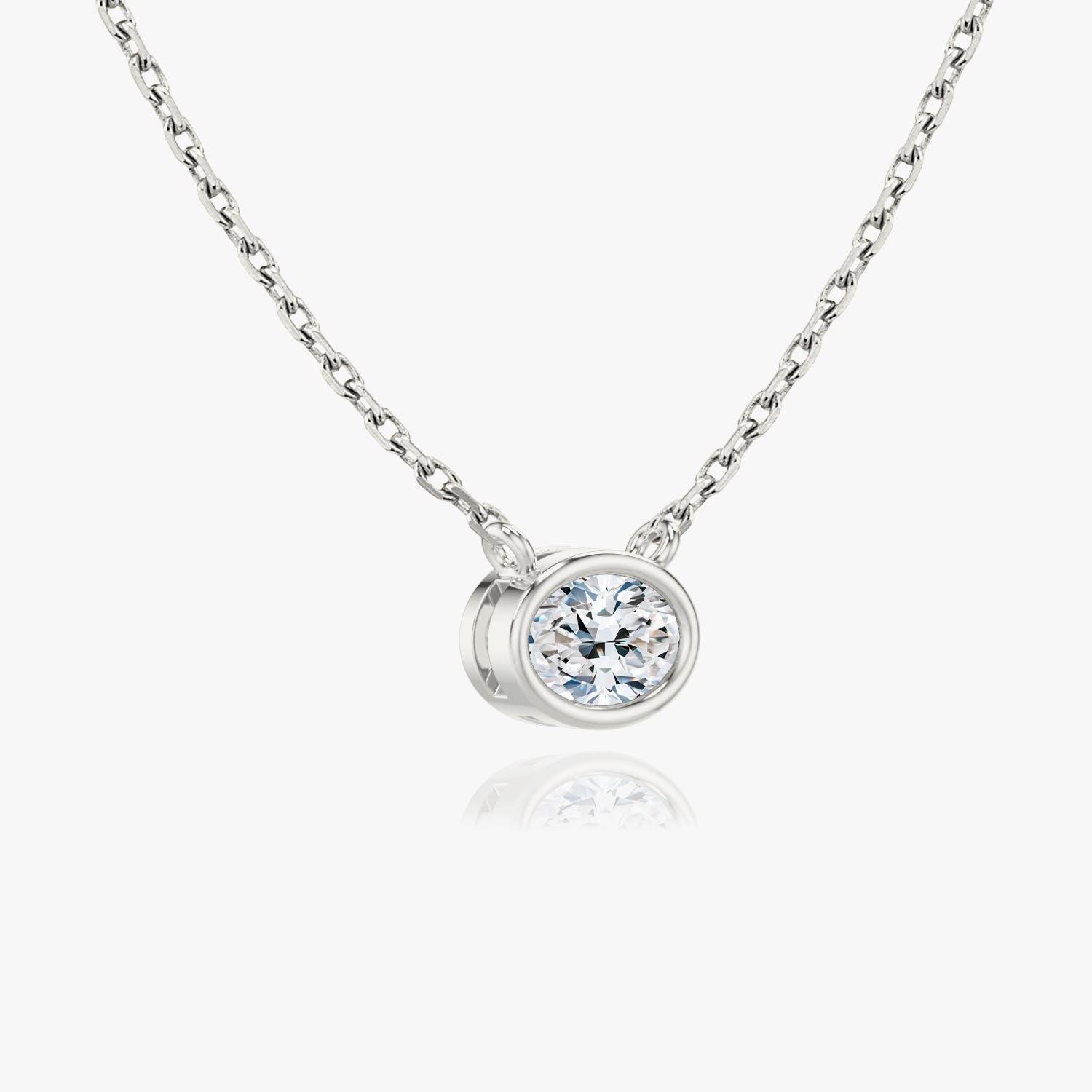 0.25 CT-1.0 CT Oval Bezel Solitaire F/VS Lab Grown Diamond Necklace - Camila Brown