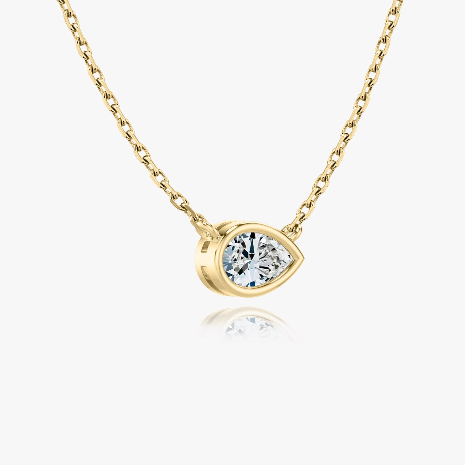 0.25 CT-1.0 CT Pear Bezel Solitaire F/VS Lab Grown Diamond Necklace - Camila Brown