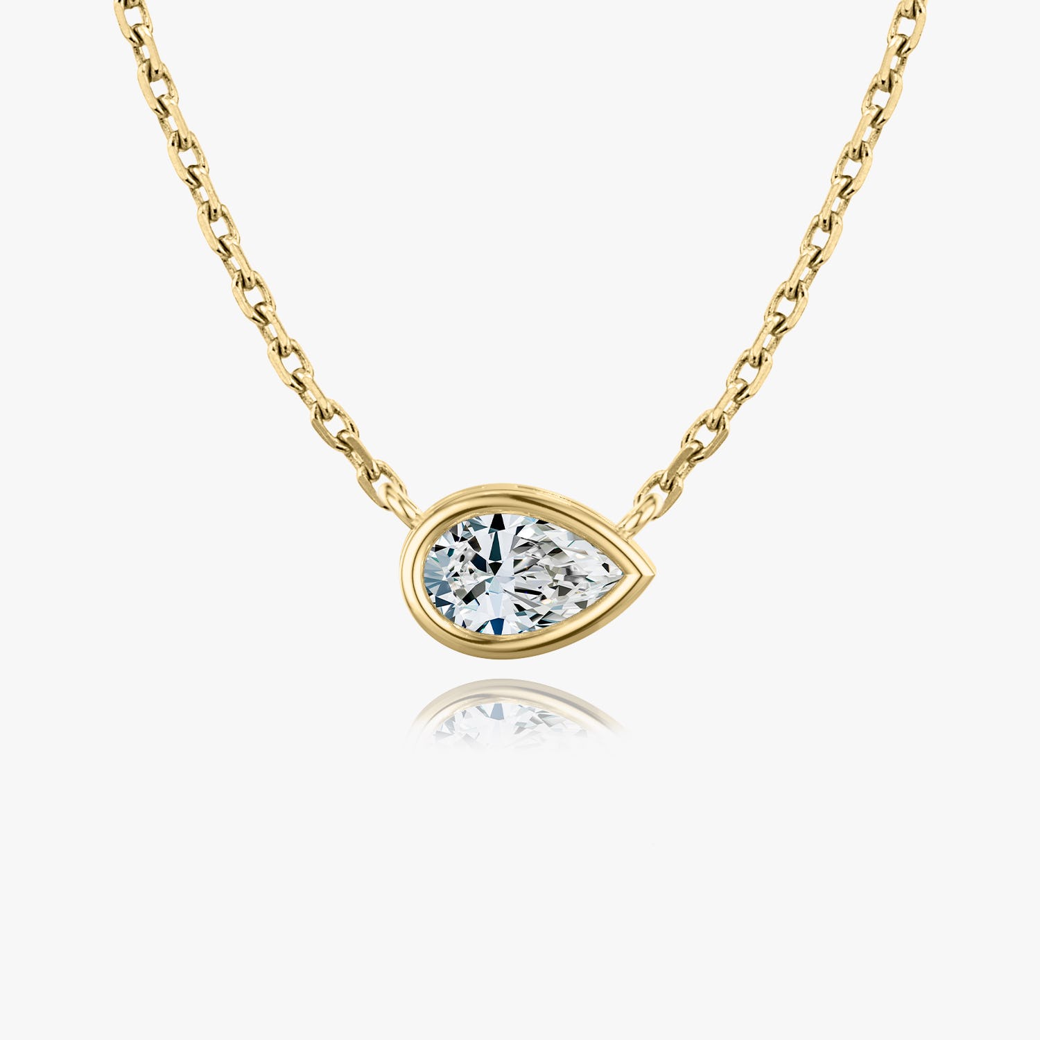 0.25 CT-1.0 CT Pear Bezel Solitaire F/VS Lab Grown Diamond Necklace - Camila Brown