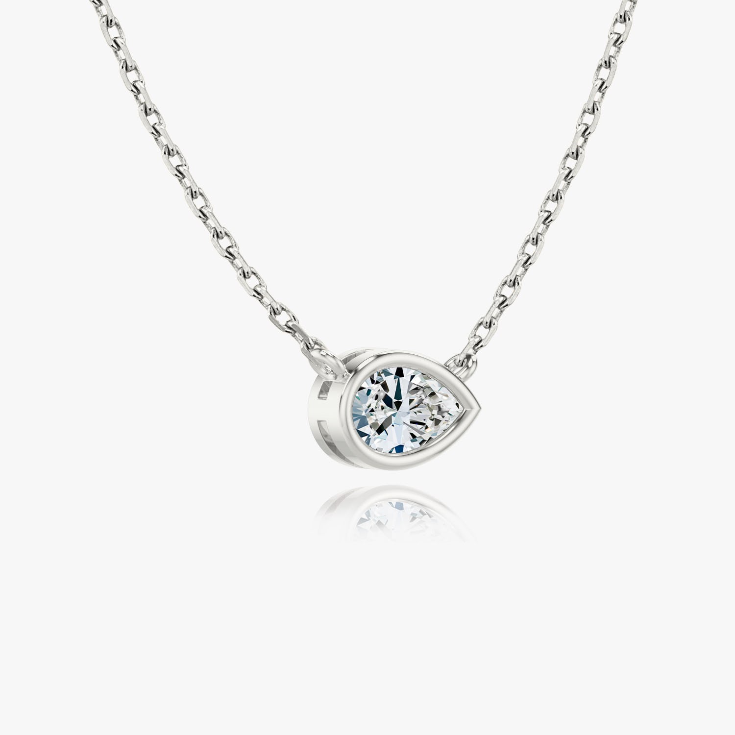 0.25 CT-1.0 CT Pear Bezel Solitaire F/VS Lab Grown Diamond Necklace - Camila Brown