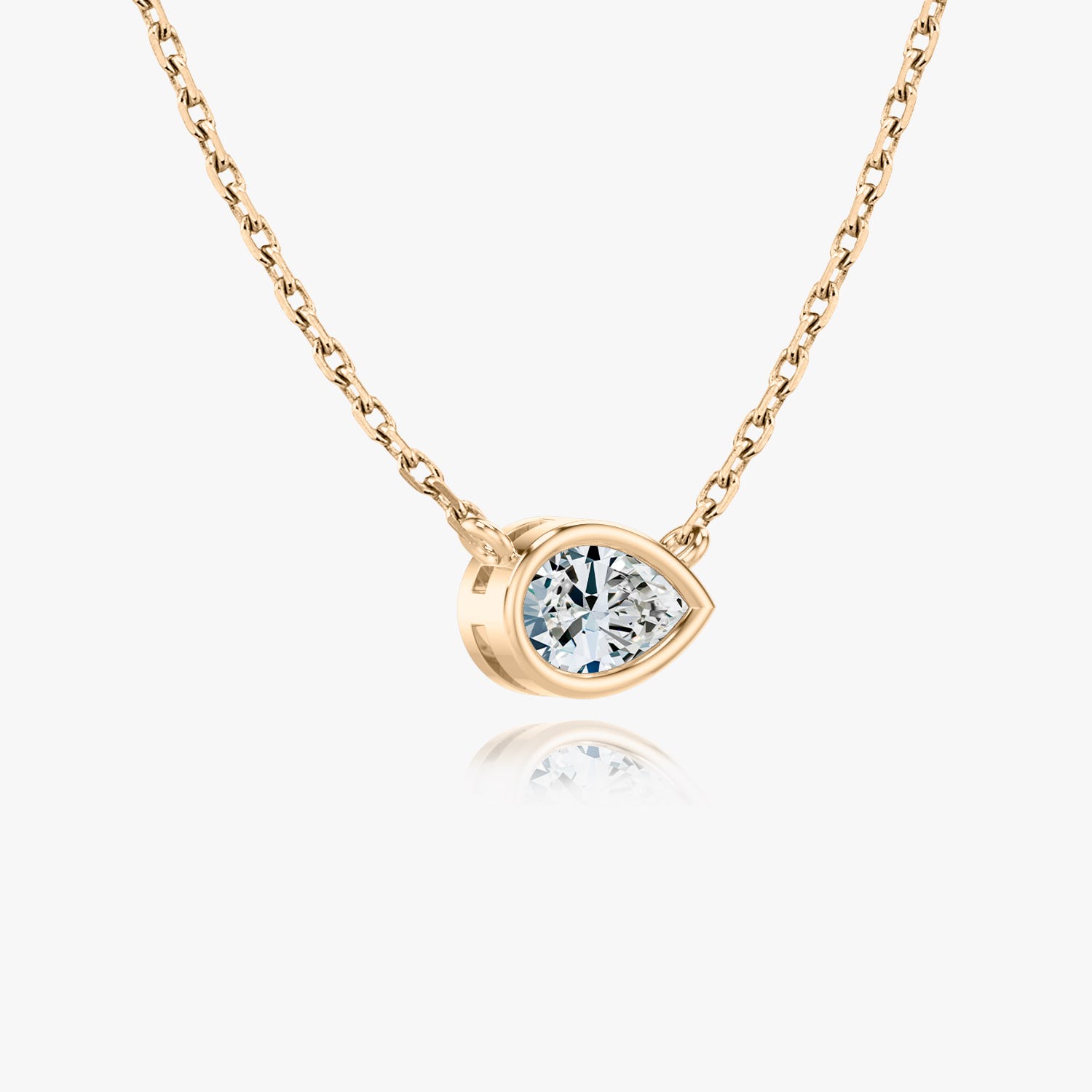 0.25 CT-1.0 CT Pear Bezel Solitaire F/VS Lab Grown Diamond Necklace - Camila Brown