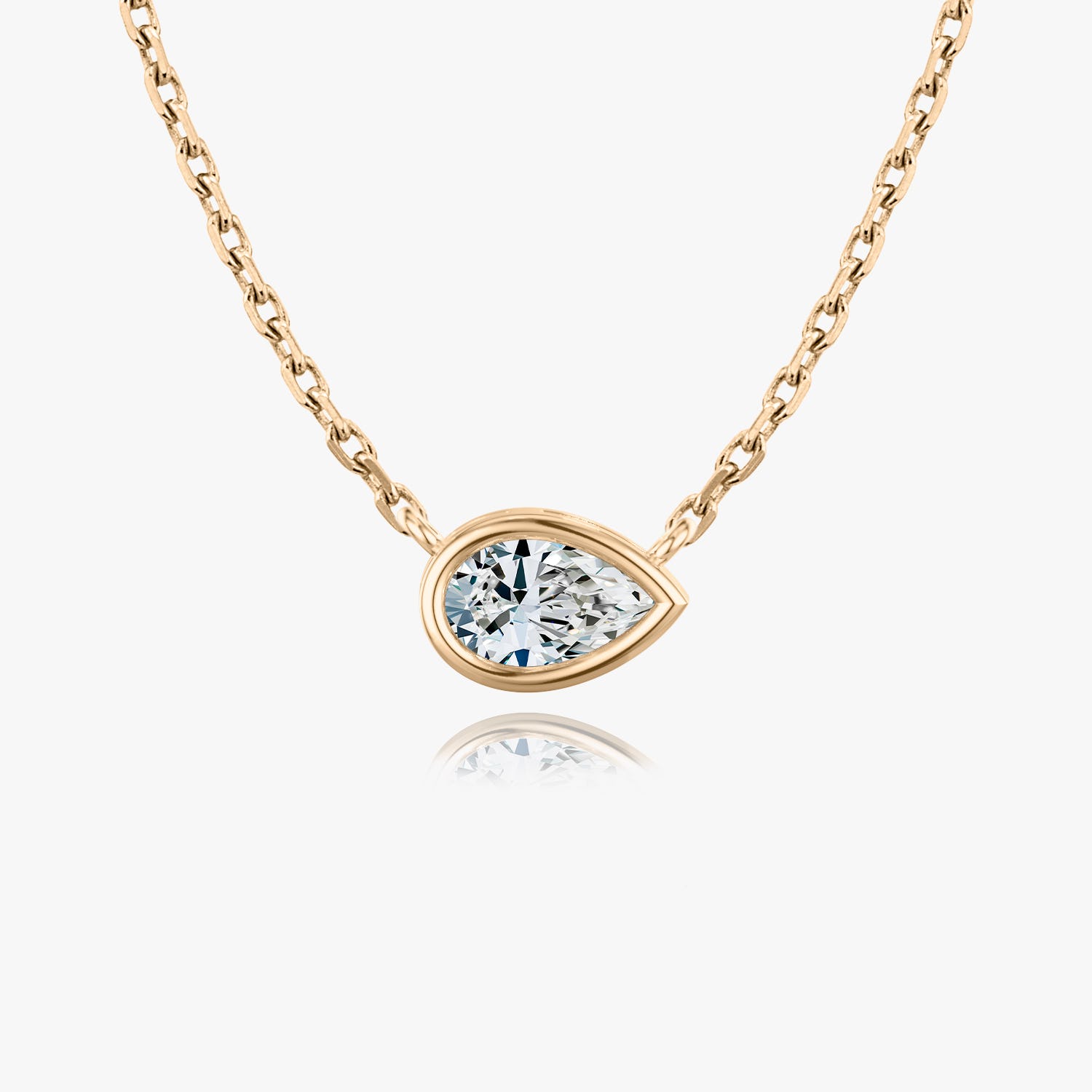 0.25 CT-1.0 CT Pear Bezel Solitaire F/VS Lab Grown Diamond Necklace - Camila Brown