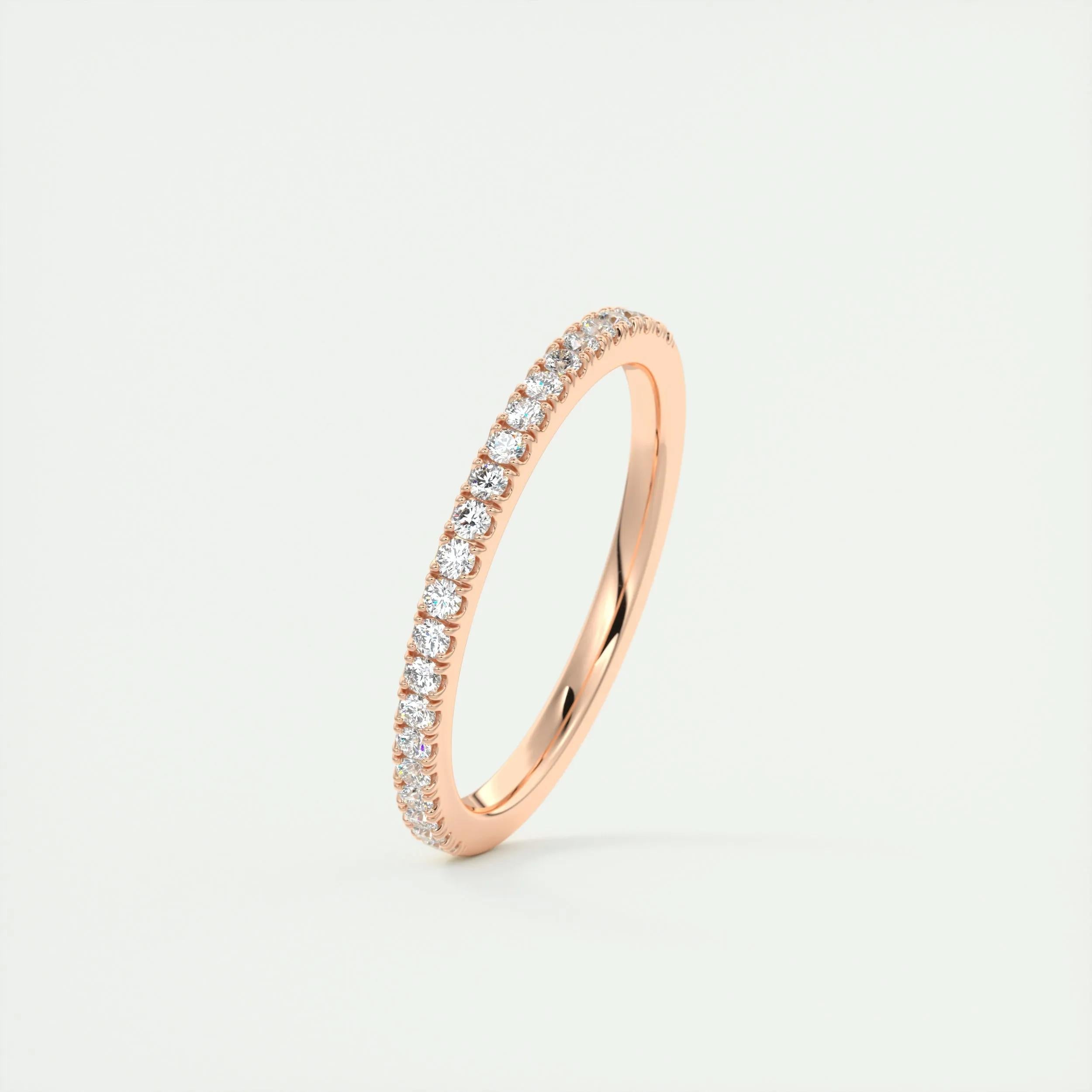 0.18 TCW Round CVD Diamond Half Eternity Wedding Band - Camila Brown