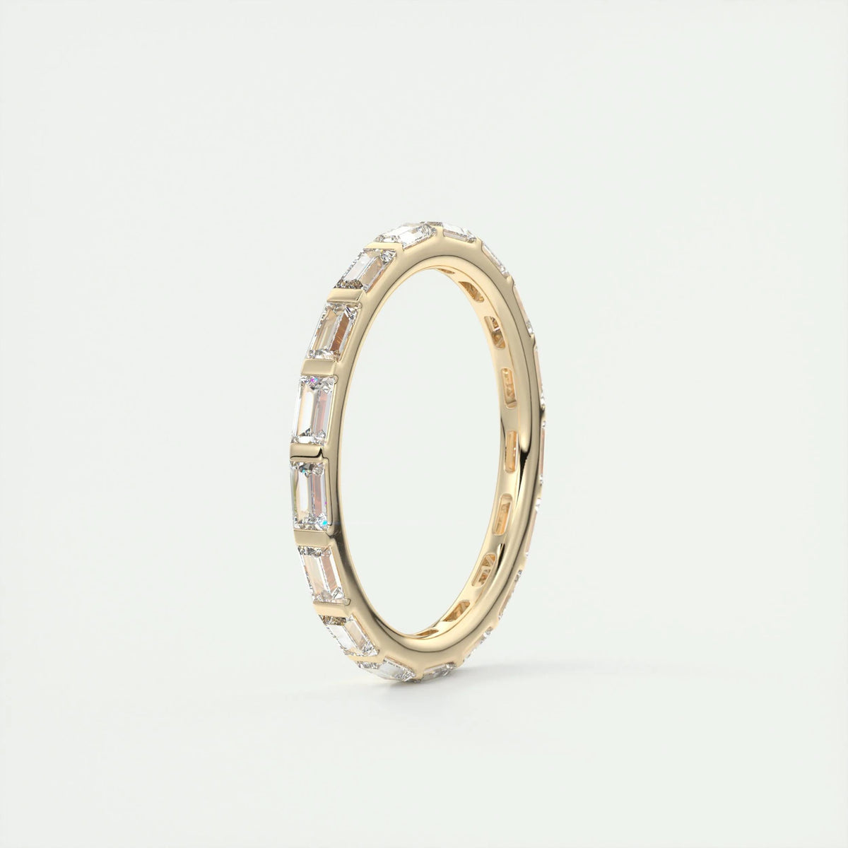 1.02 TCW Baguette CVD Diamond Bar Wedding Band - Camila Brown