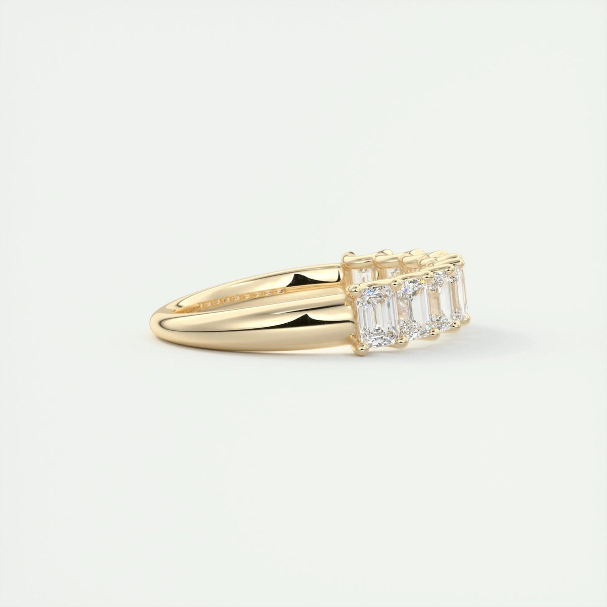 1.80 TCW Emerald CVD Diamond Half Eternity Wedding Band - Camila Brown