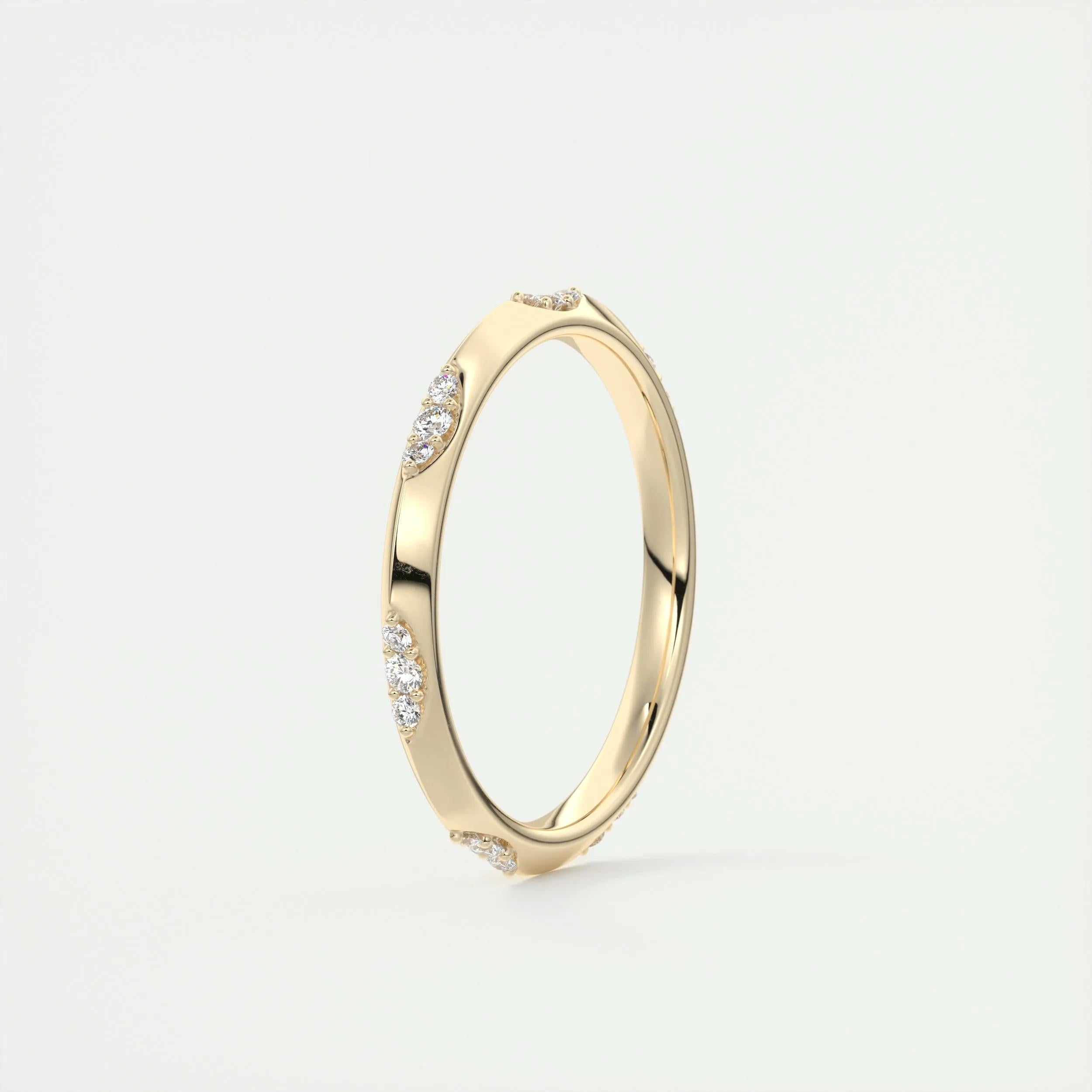 0.09 TCW Round CVD Diamond Flush Setting Wedding Band - Camila Brown