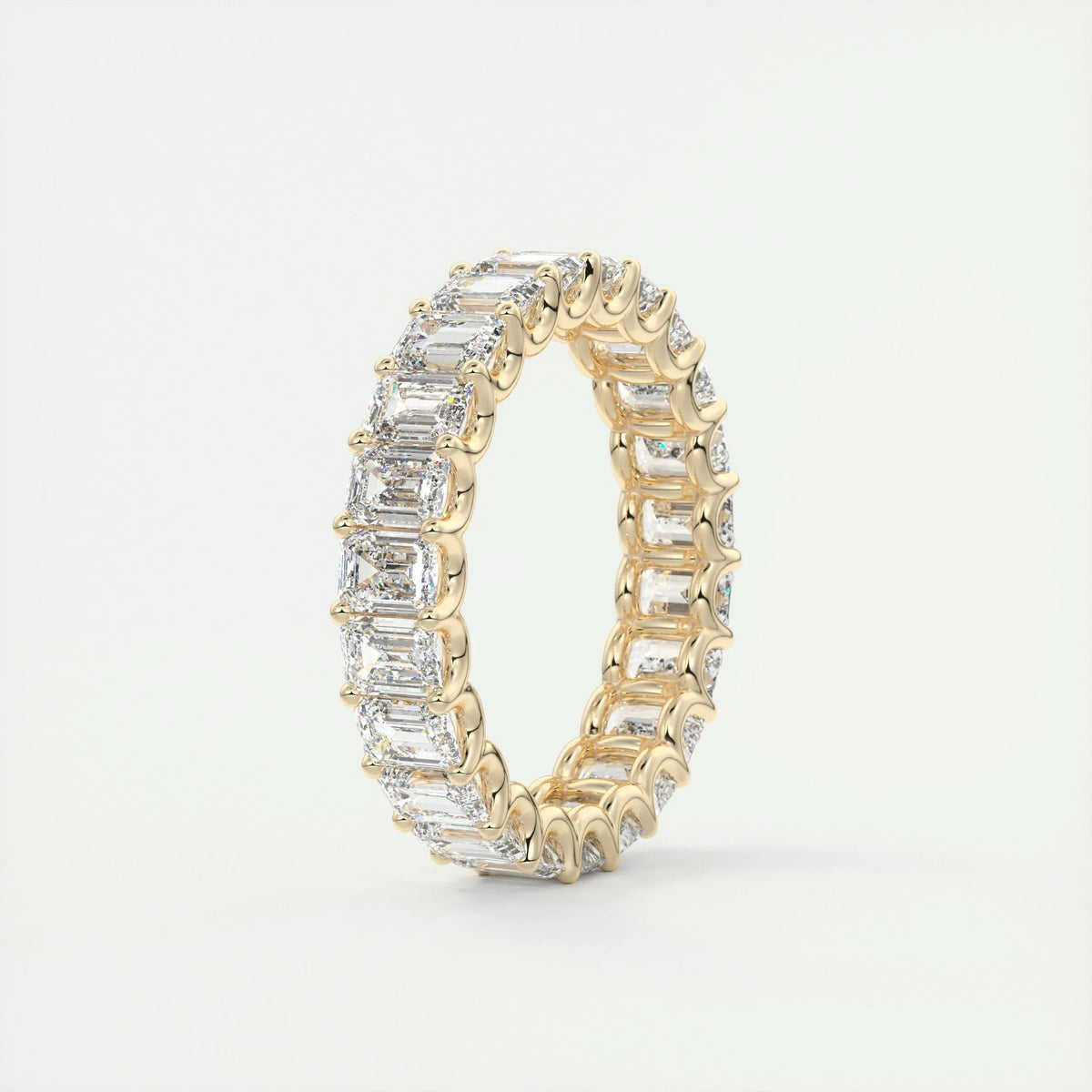 4.6 TCW Emerald CVD Diamond Full Eternity Wedding Band - Camila Brown