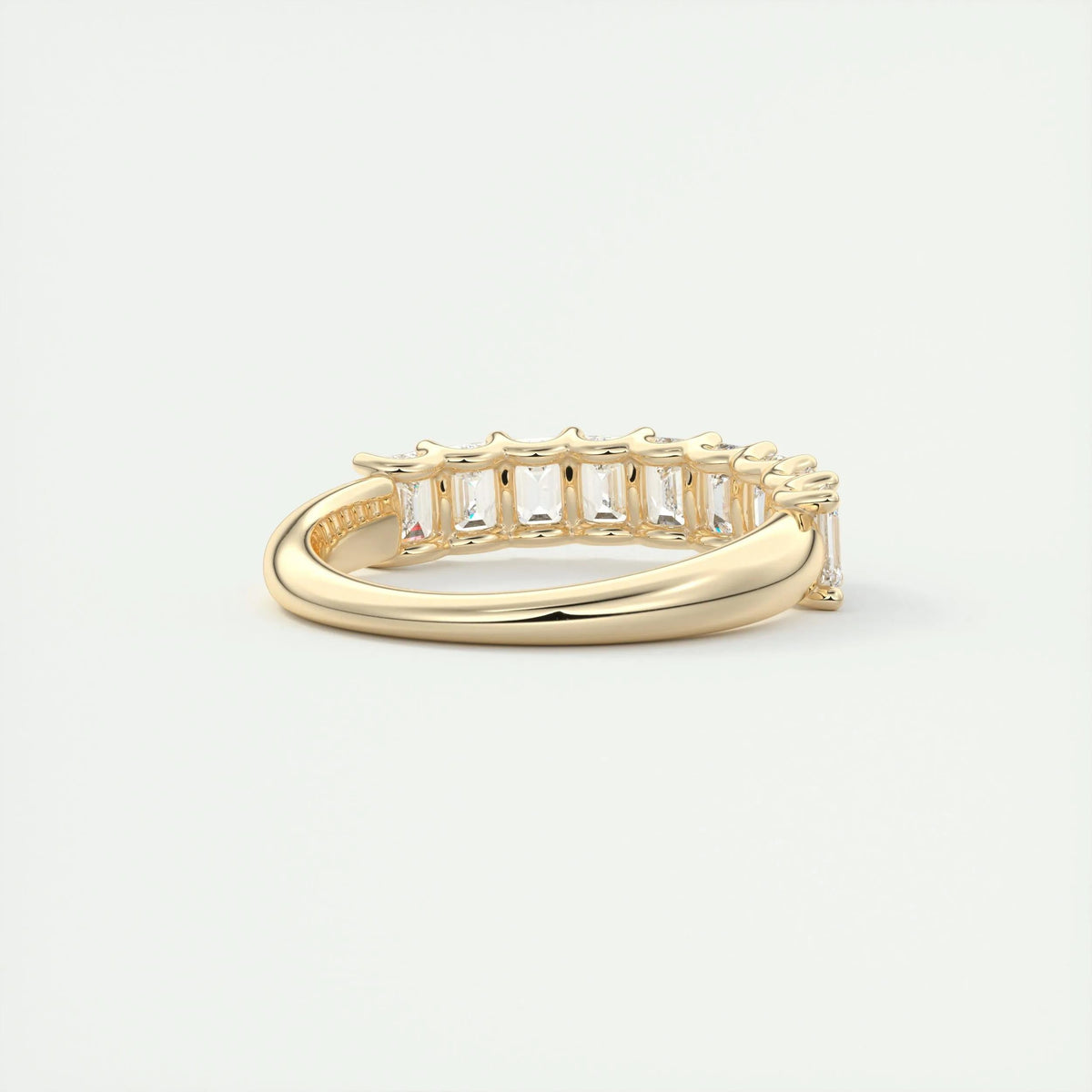 1.80 TCW Emerald CVD Diamond Half Eternity Wedding Band - Camila Brown