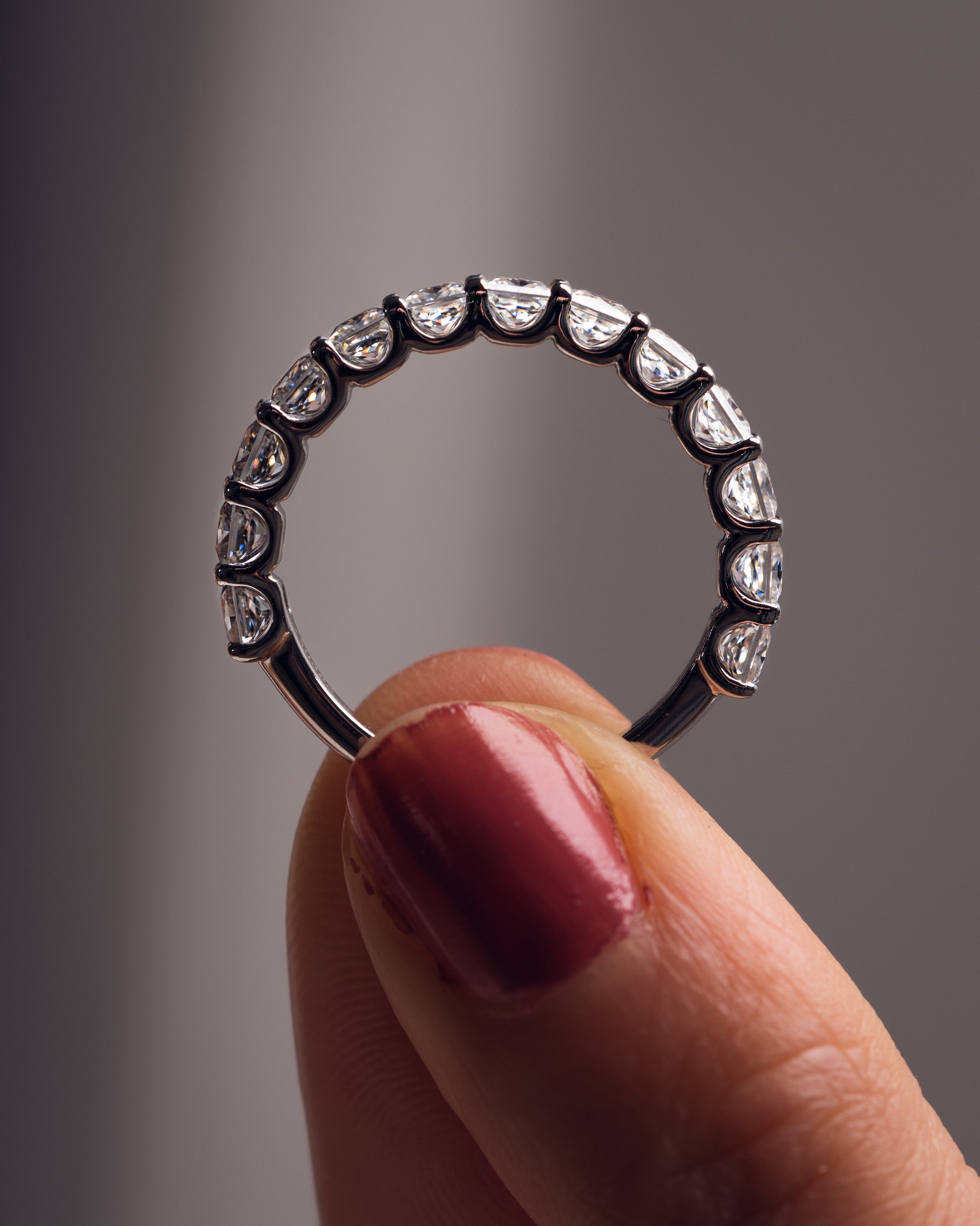 2.80 TCW Princess CVD Diamond Half Eternity Wedding Band - Camila Brown