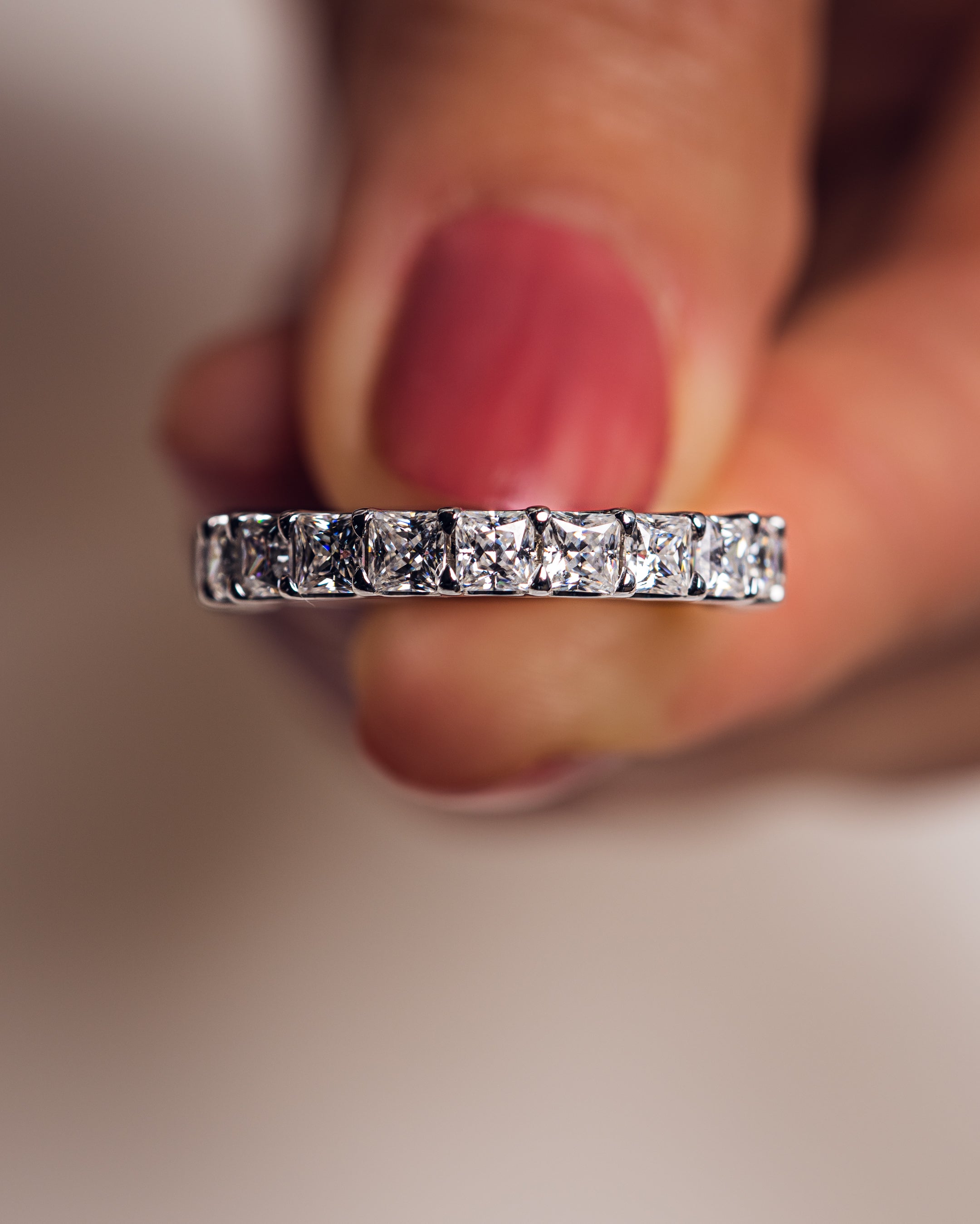2.80 TCW Princess CVD Diamond Half Eternity Wedding Band - Camila Brown
