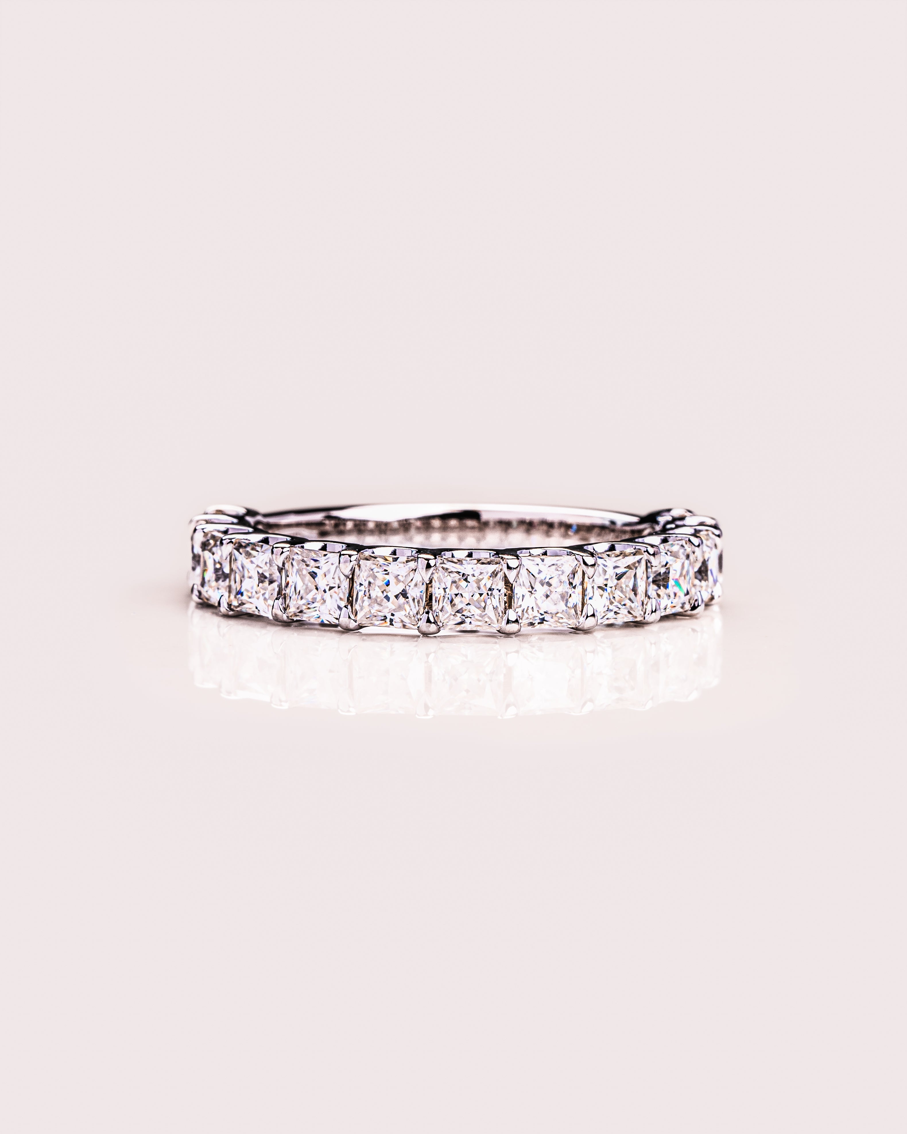 2.80 TCW Princess CVD Diamond Half Eternity Wedding Band - Camila Brown