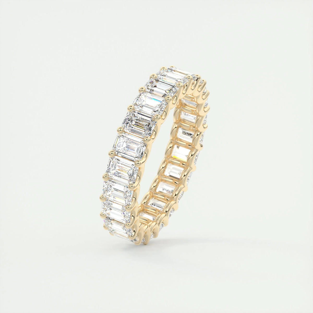 4.6 TCW Emerald CVD Diamond Full Eternity Wedding Band - Camila Brown