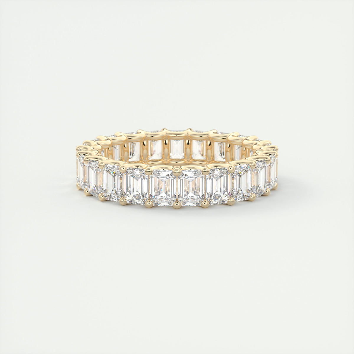 4.6 TCW Emerald CVD Diamond Full Eternity Wedding Band - Camila Brown