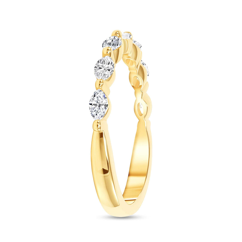 0.40 TCW Marquise CVD Diamond Half Eternity Wedding Band - Camila Brown