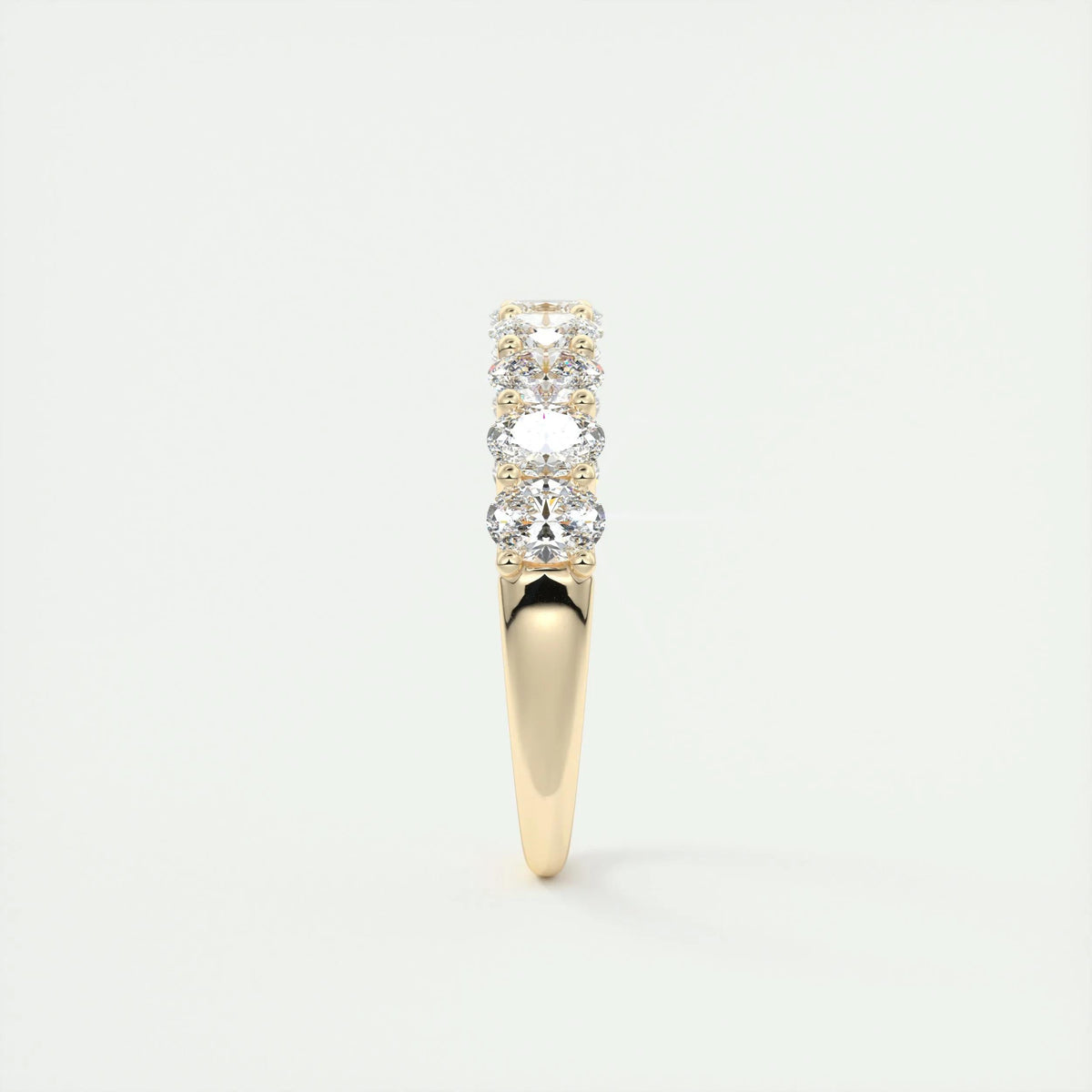 1.35 TCW Oval CVD Diamond Half Eternity Wedding Band - Camila Brown