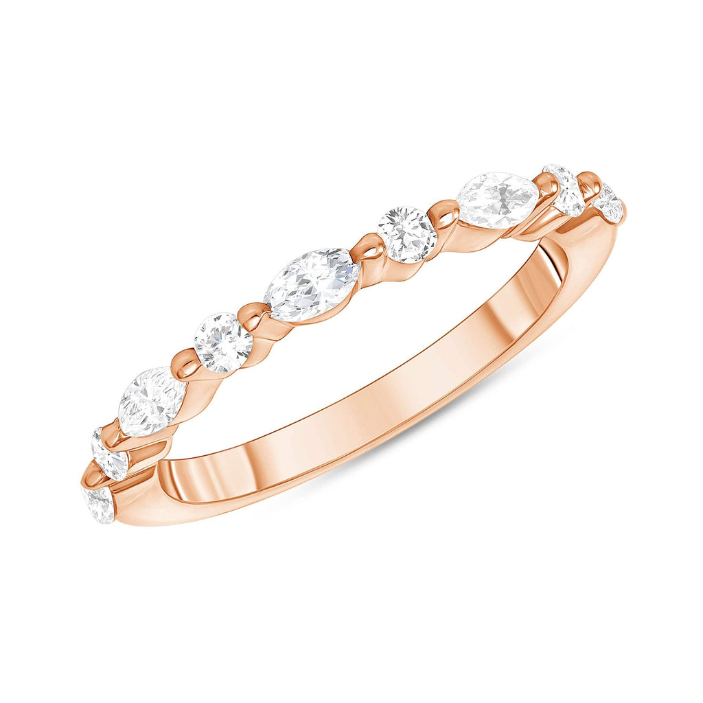 0.40 TCW Round & Marquise CVD Diamond Alternative Stone Wedding Band - Camila Brown