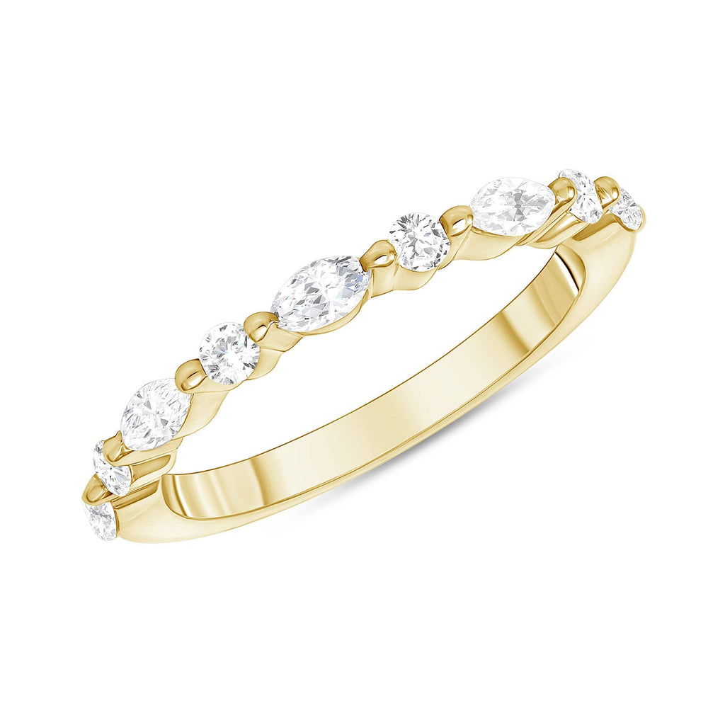 0.40 TCW Round & Marquise CVD Diamond Alternative Stone Wedding Band - Camila Brown