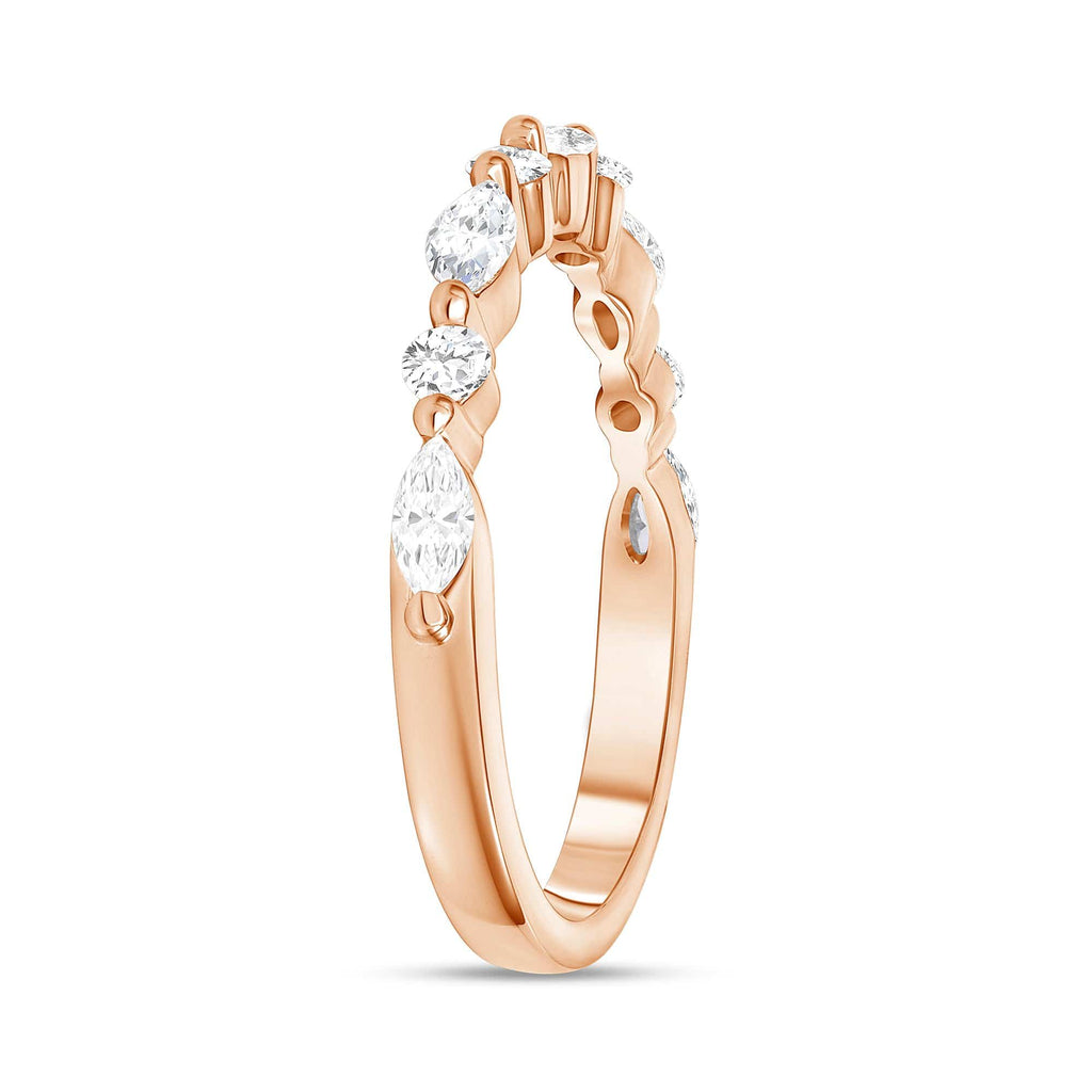 0.40 TCW Round & Marquise CVD Diamond Alternative Stone Wedding Band - Camila Brown