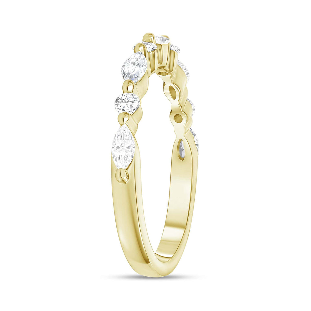 0.40 TCW Round & Marquise CVD Diamond Alternative Stone Wedding Band - Camila Brown